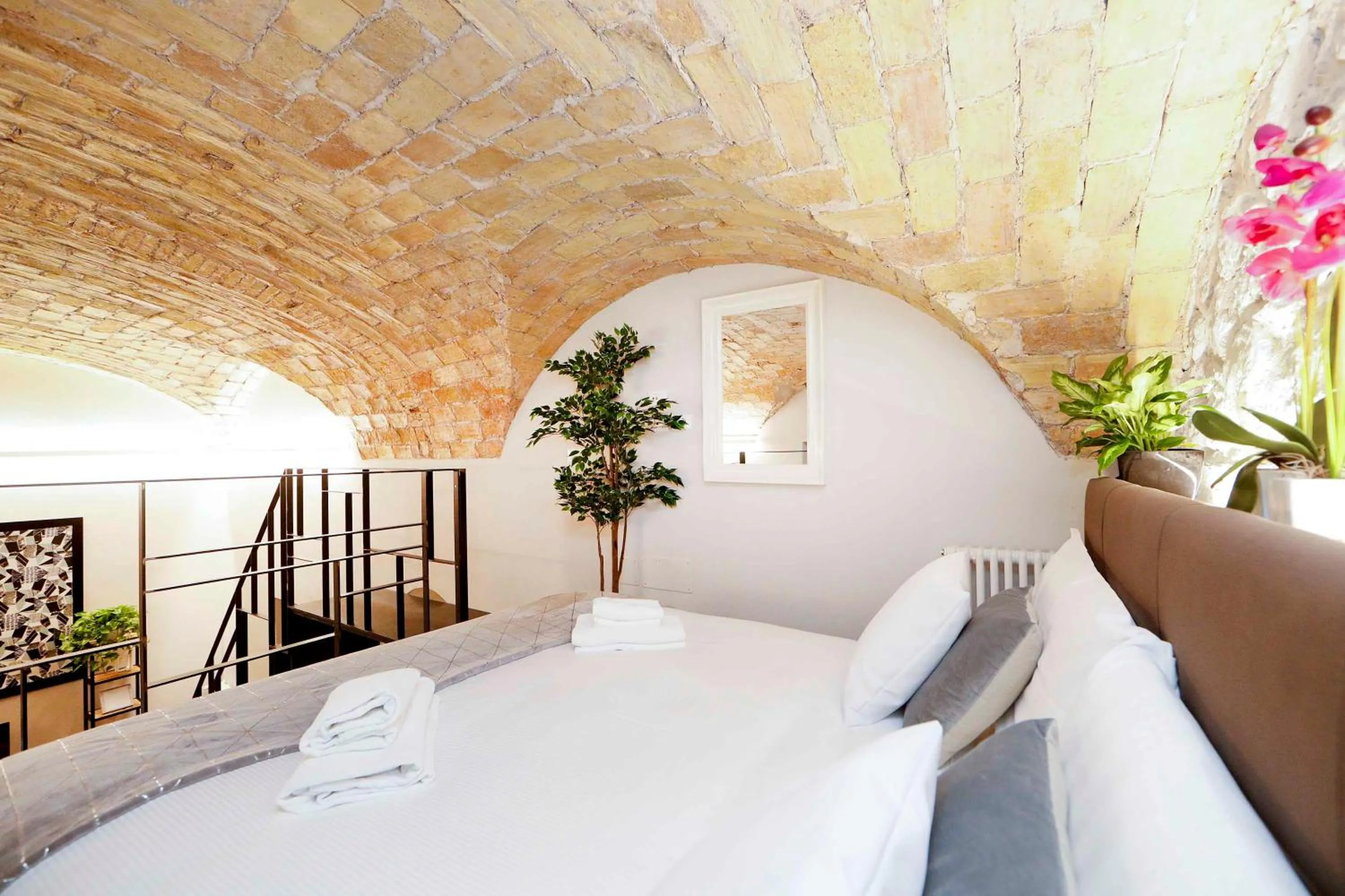 Bedroom, Bed in Post Industrial Loft Trastevere - Top Collection