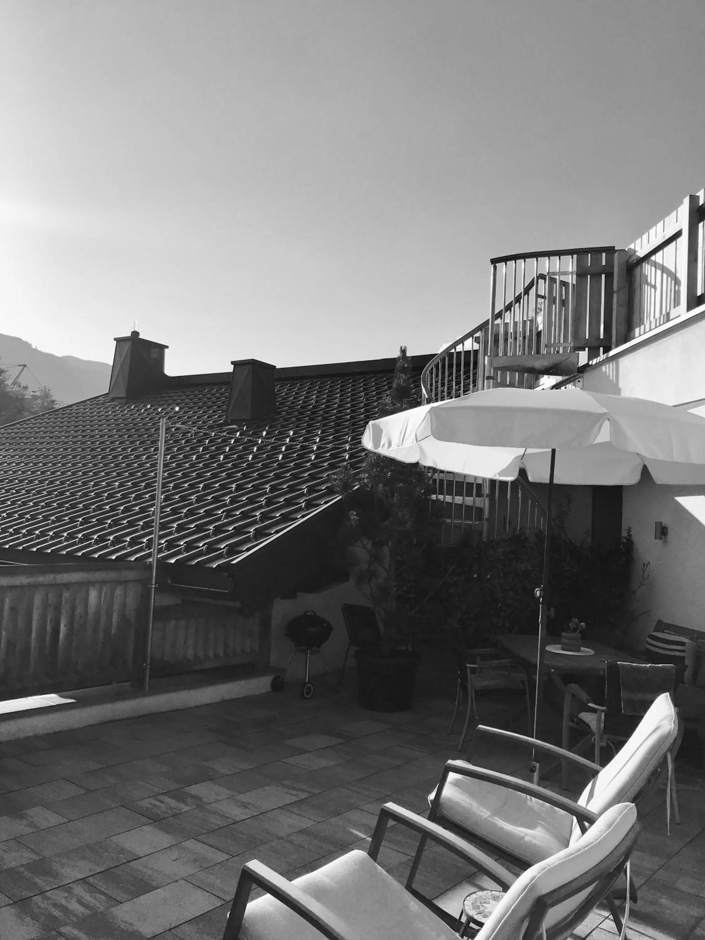 Balcony/Terrace in Restaurant Appartements Almdiele