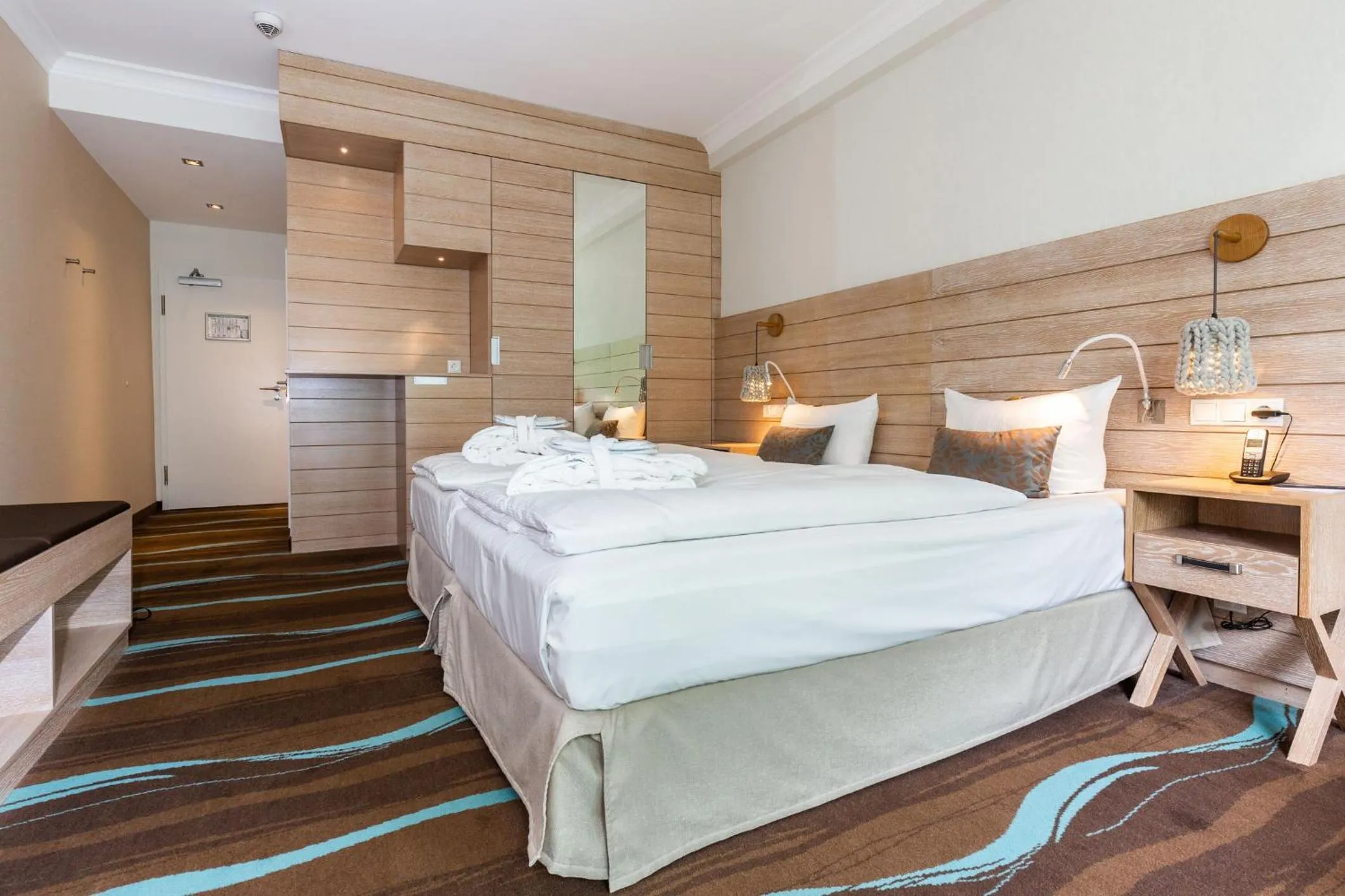 Decorative detail, Bed in Hotel Der Seehof