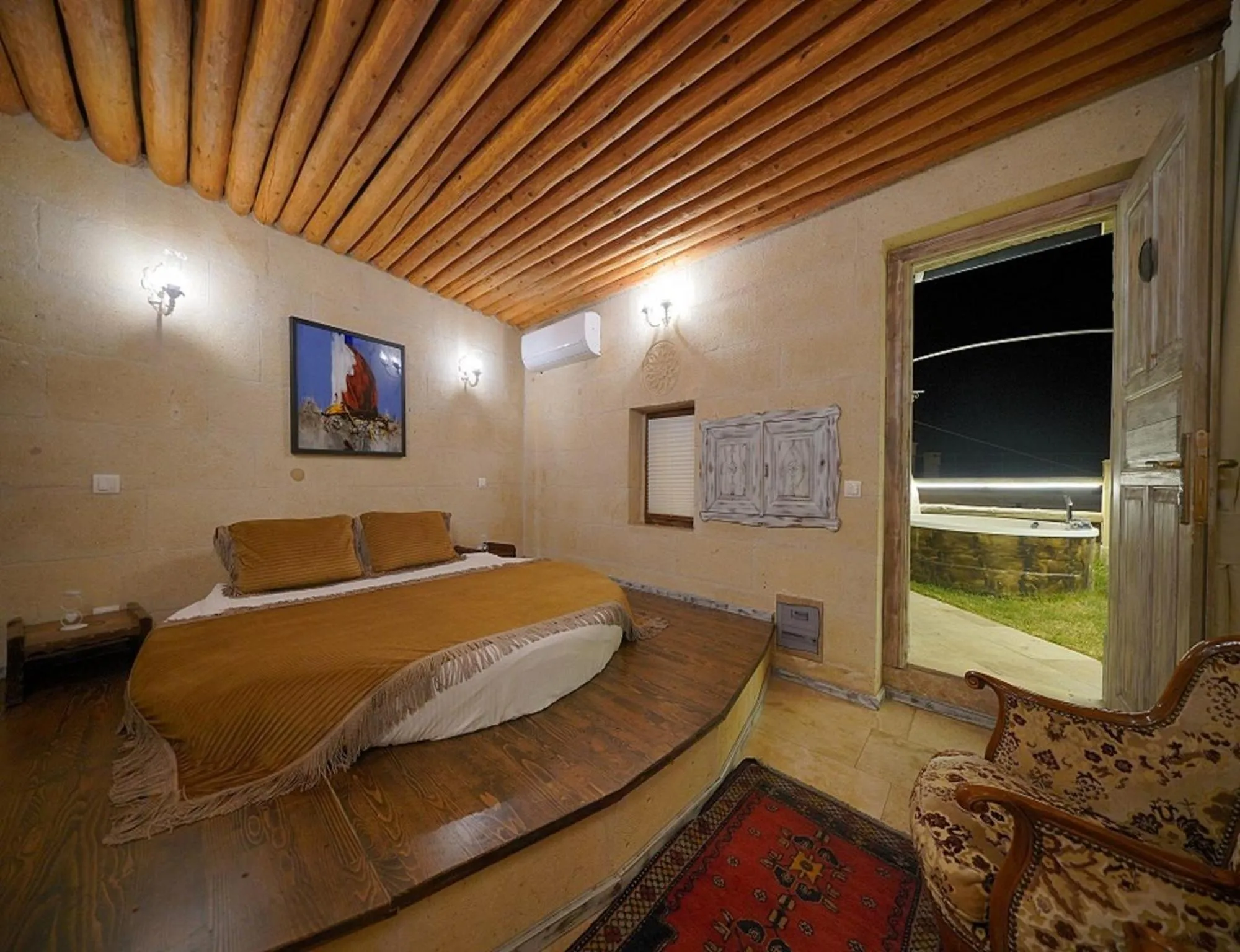 Bed in Karlık Cave Suite Cappadocia