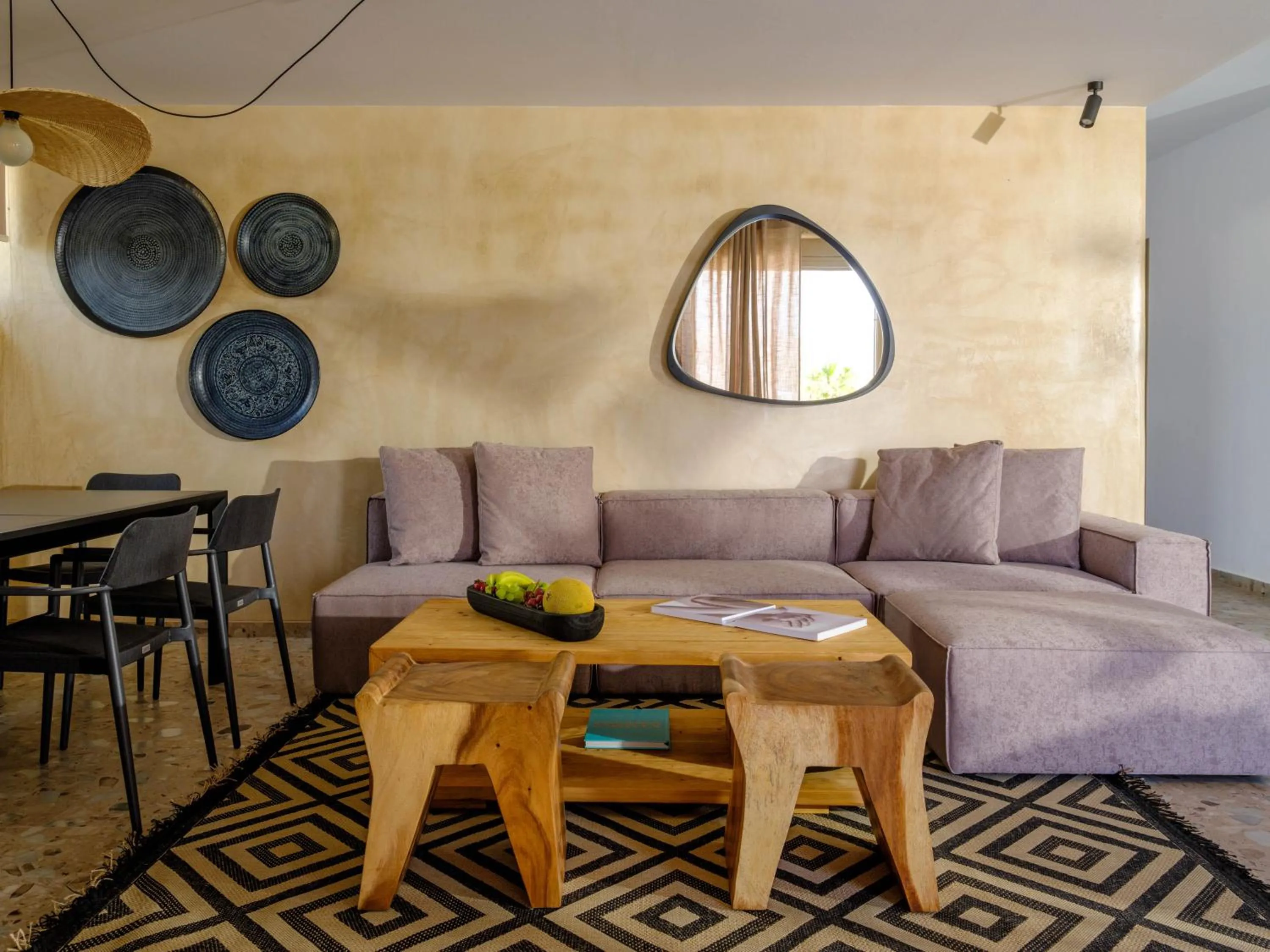 Living room in Vrachos Suites Mykonos