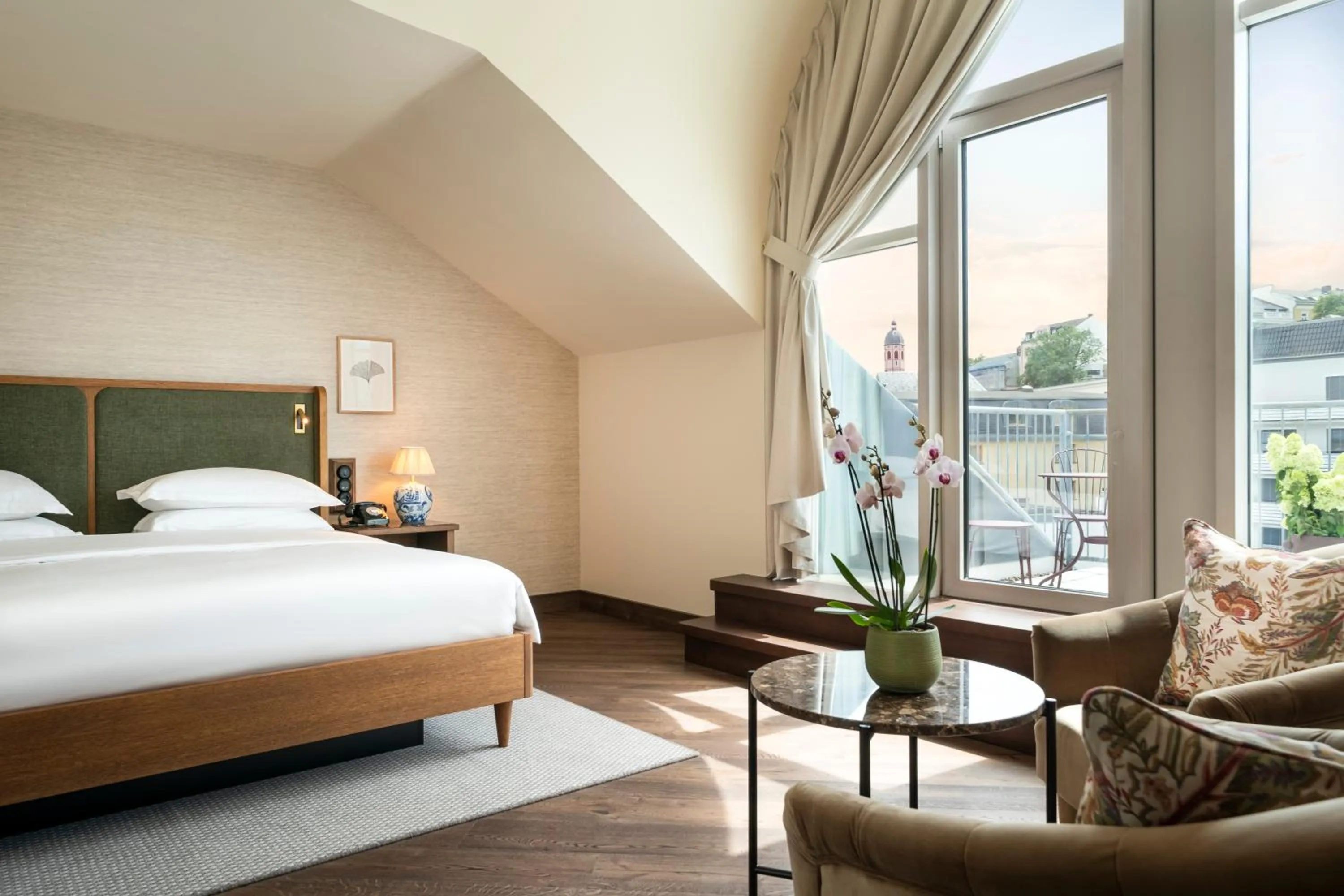 Balcony/Terrace, Bed in Brunfels Hotel, in the Unbound Collection by Hyatt