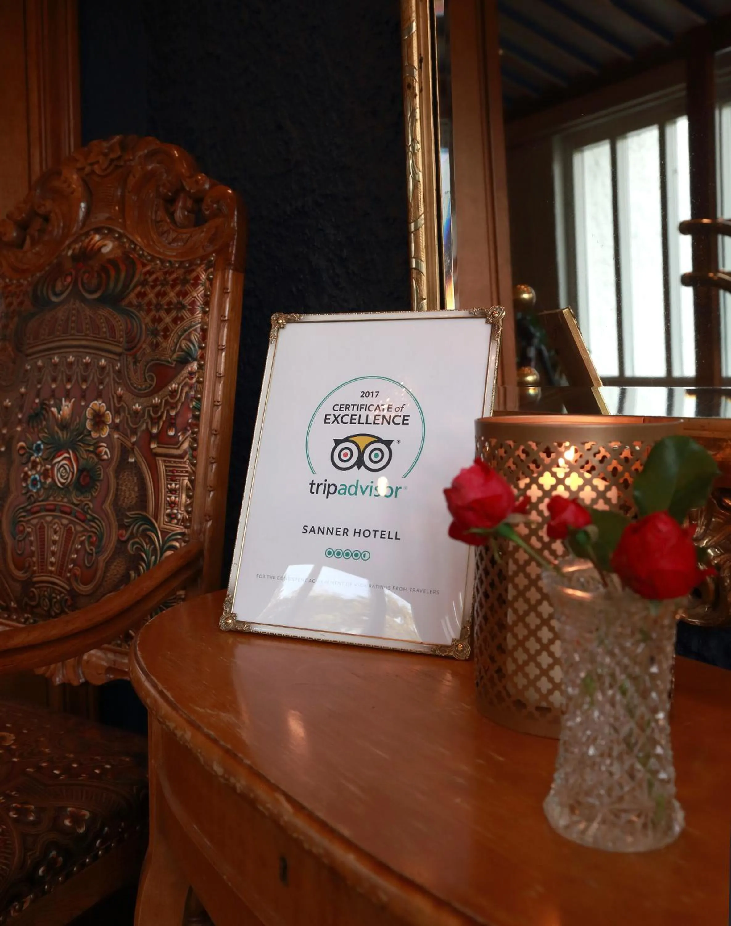 Certificate/Award in Sanner Hotell