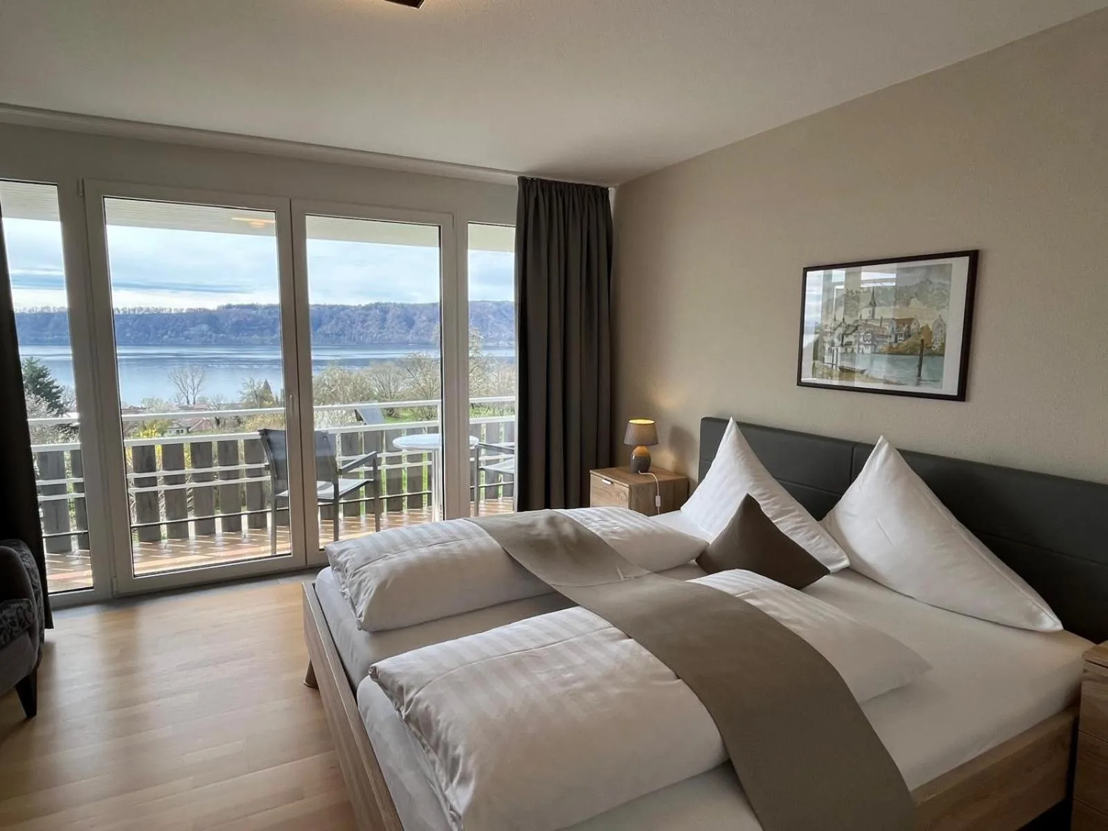 Balcony/Terrace, Bed in Hotel Landhaus Sternen