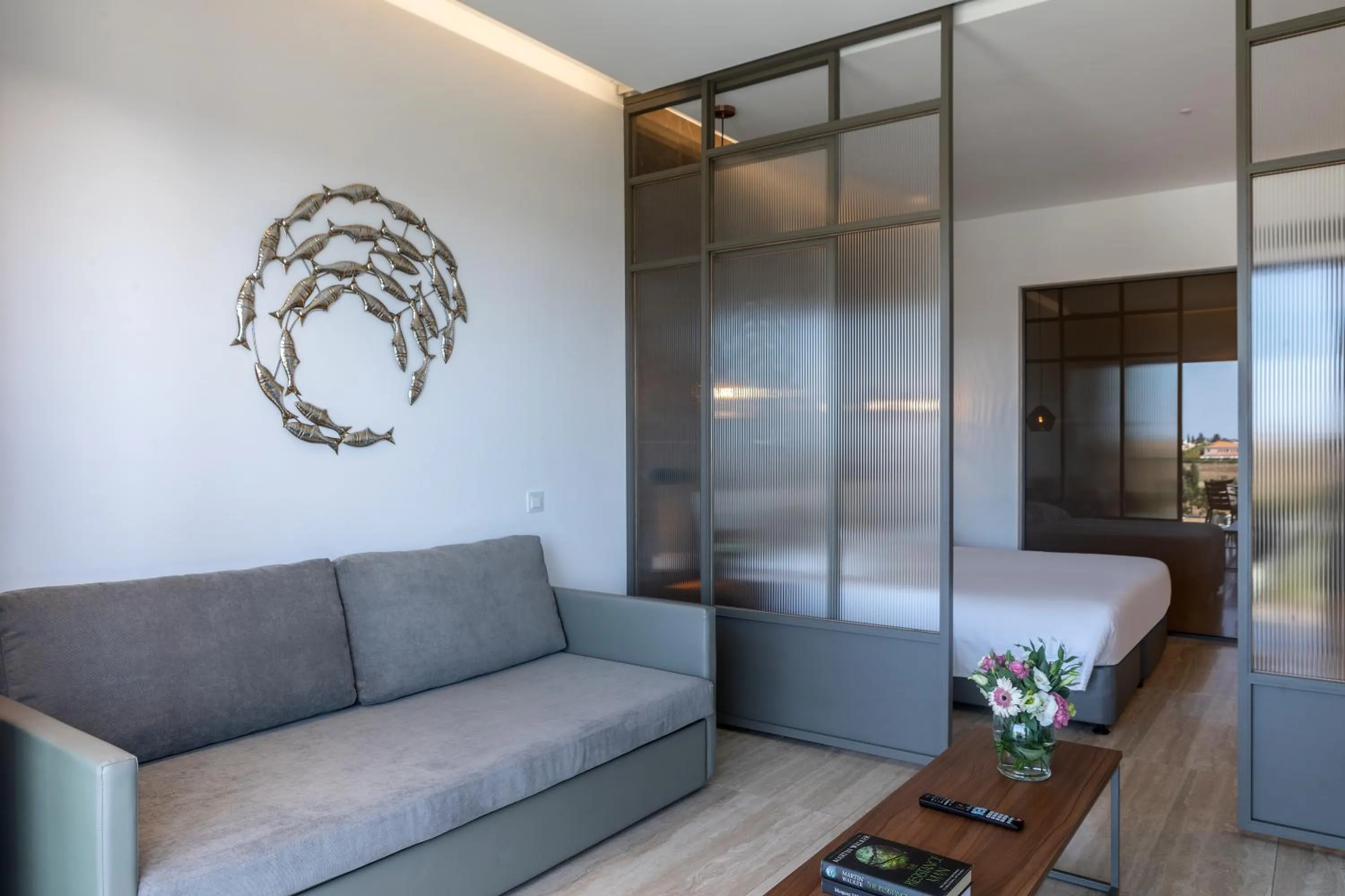 Seating area, Bed in Aliathon Ionian