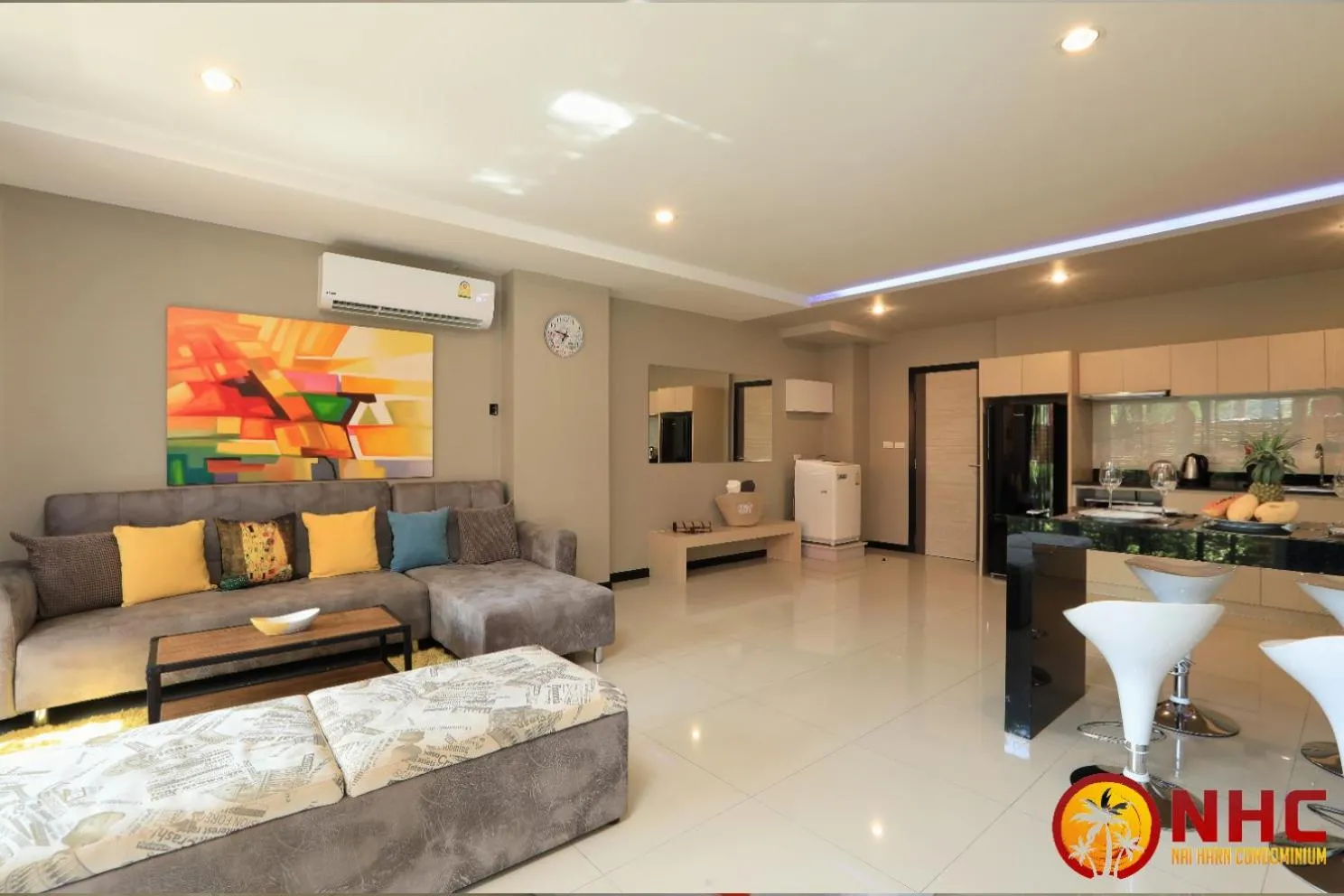 Living room in Nai Harn Condominium