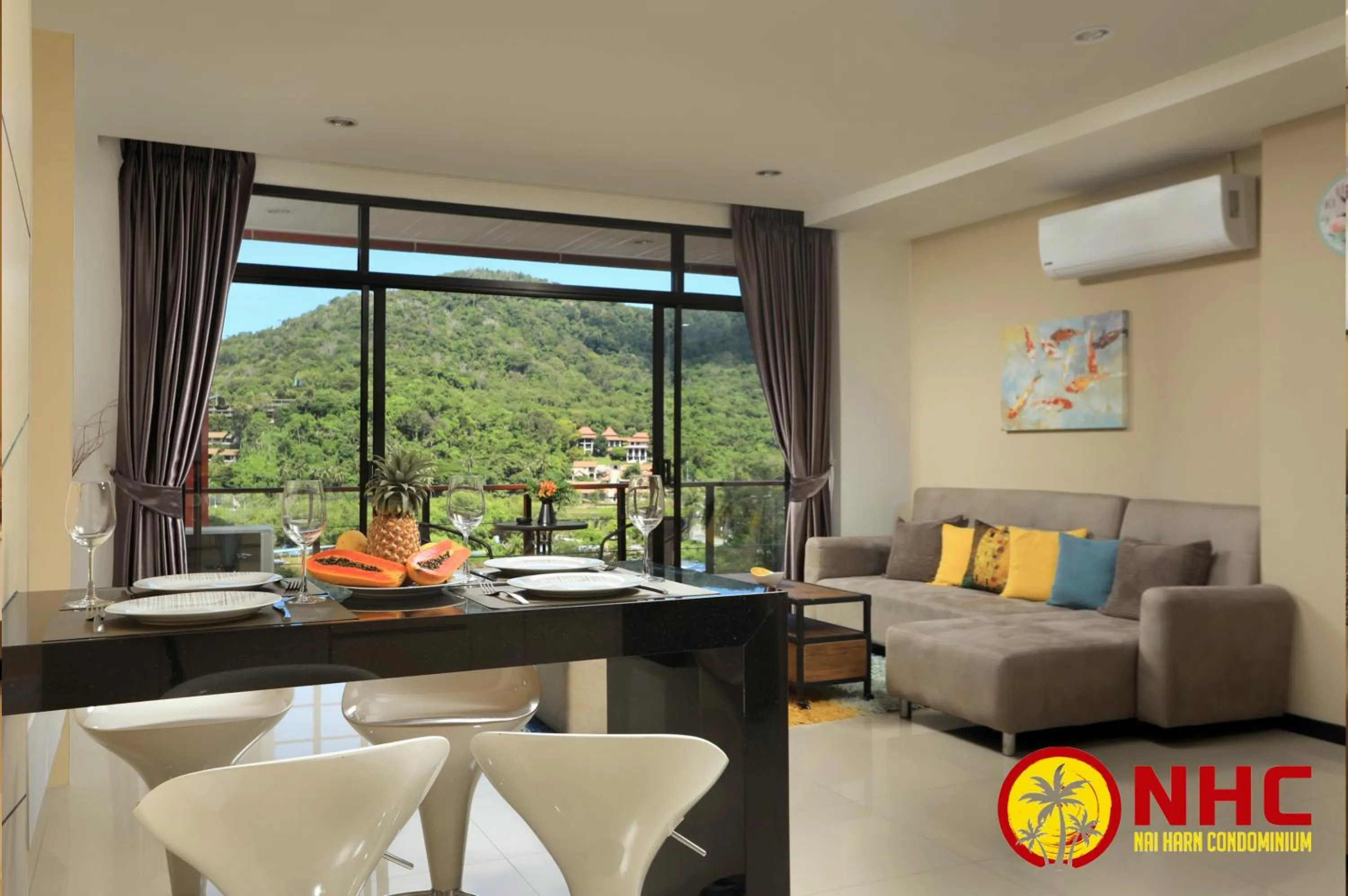 Living room in Nai Harn Condominium