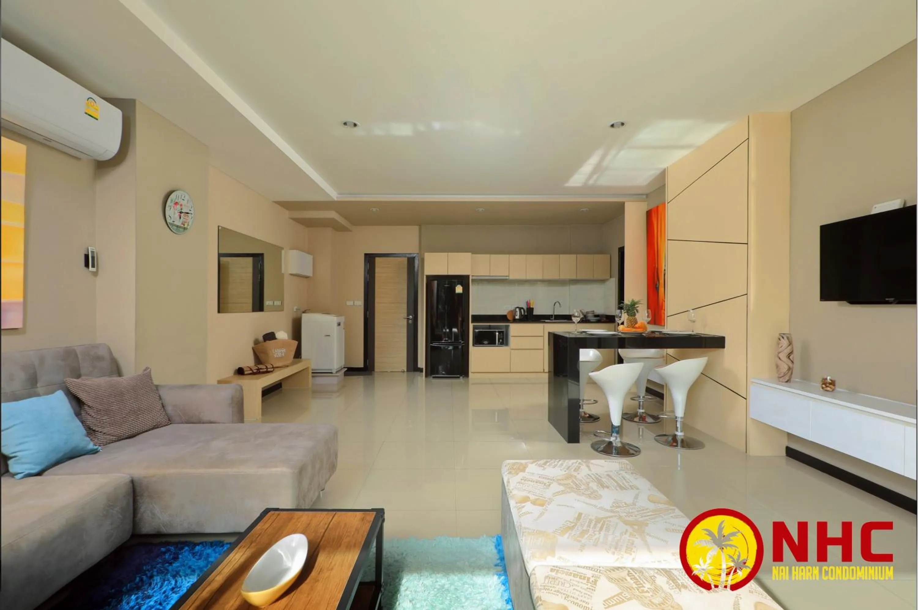 Living room in Nai Harn Condominium