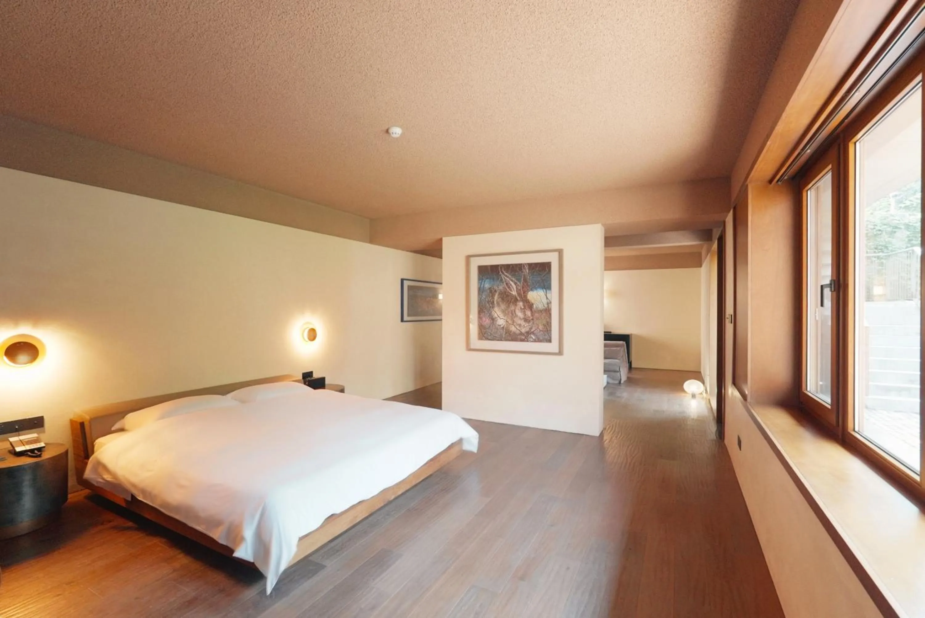 Photo of the whole room, Bed in Sansa Village Boutique Hotel at Mutianyu Great Wall Adjoin to Mutianyu Great Wall - Room with the View of Great Wall - Jacuzzi with the View of Great Wall - Vehicle Shuttle Service - International Catering - SPA& Nail Beauty Facilities