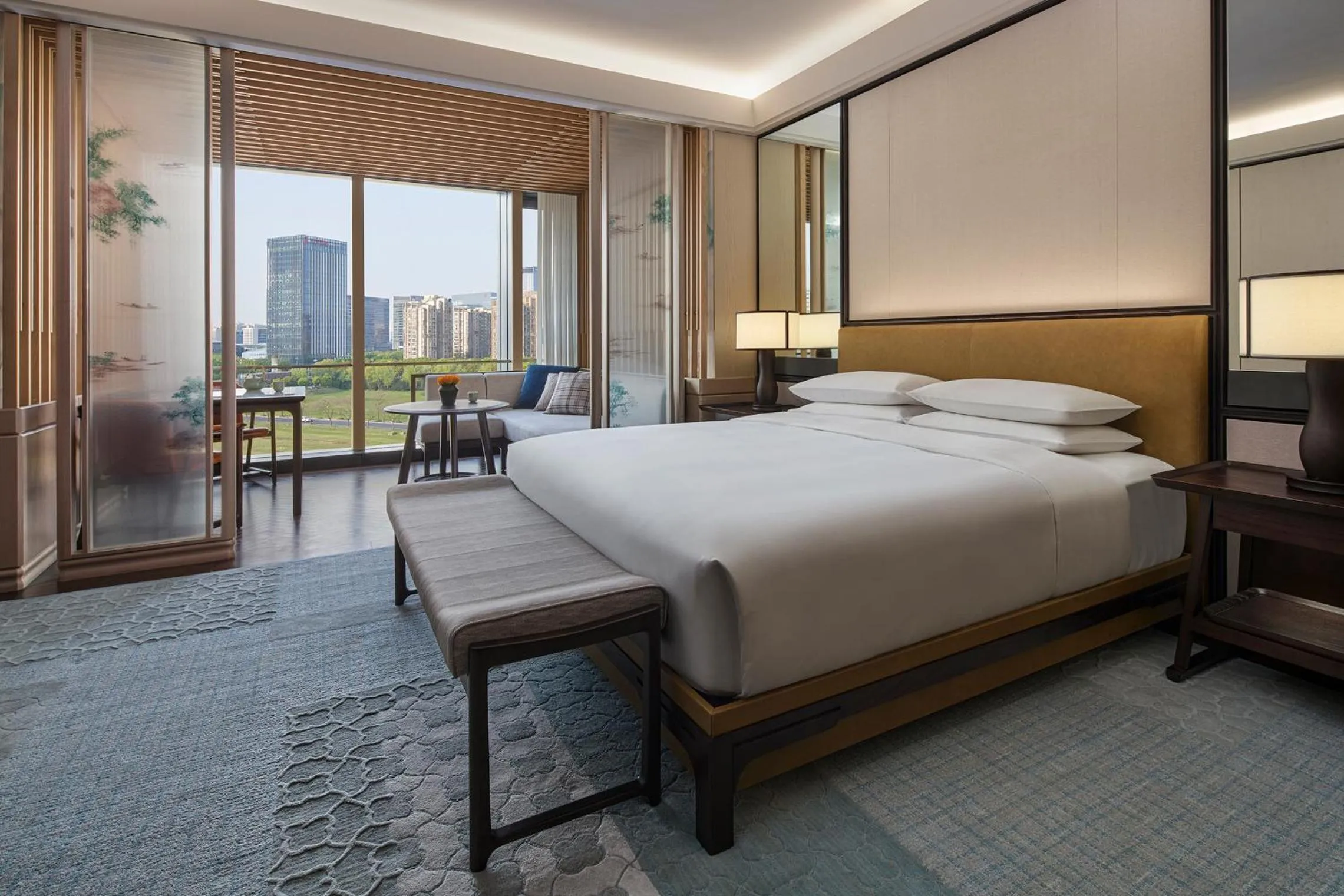 Bed in Park Hyatt Suzhou