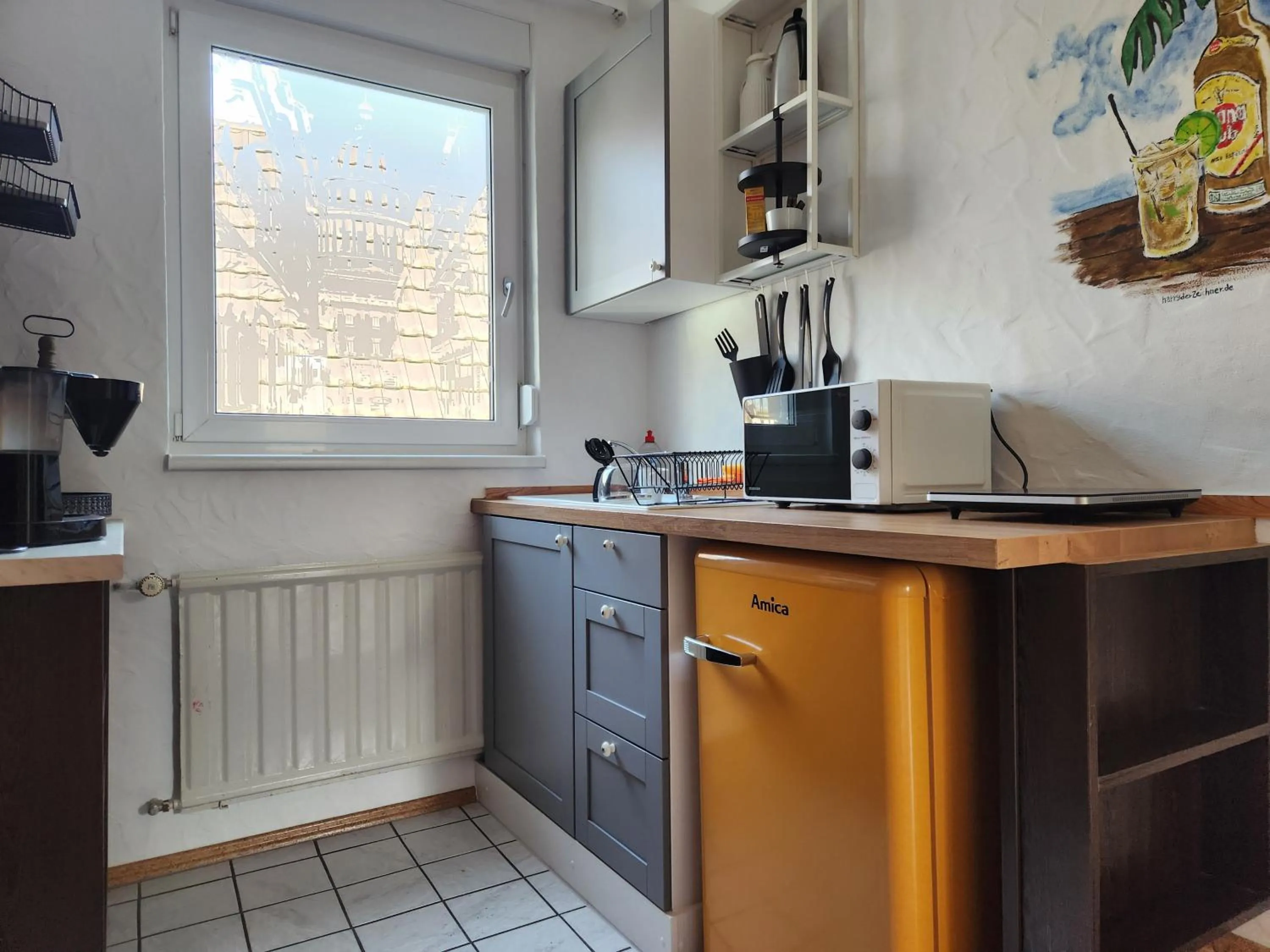 Kitchen or kitchenette in Gästehaus Parkblick