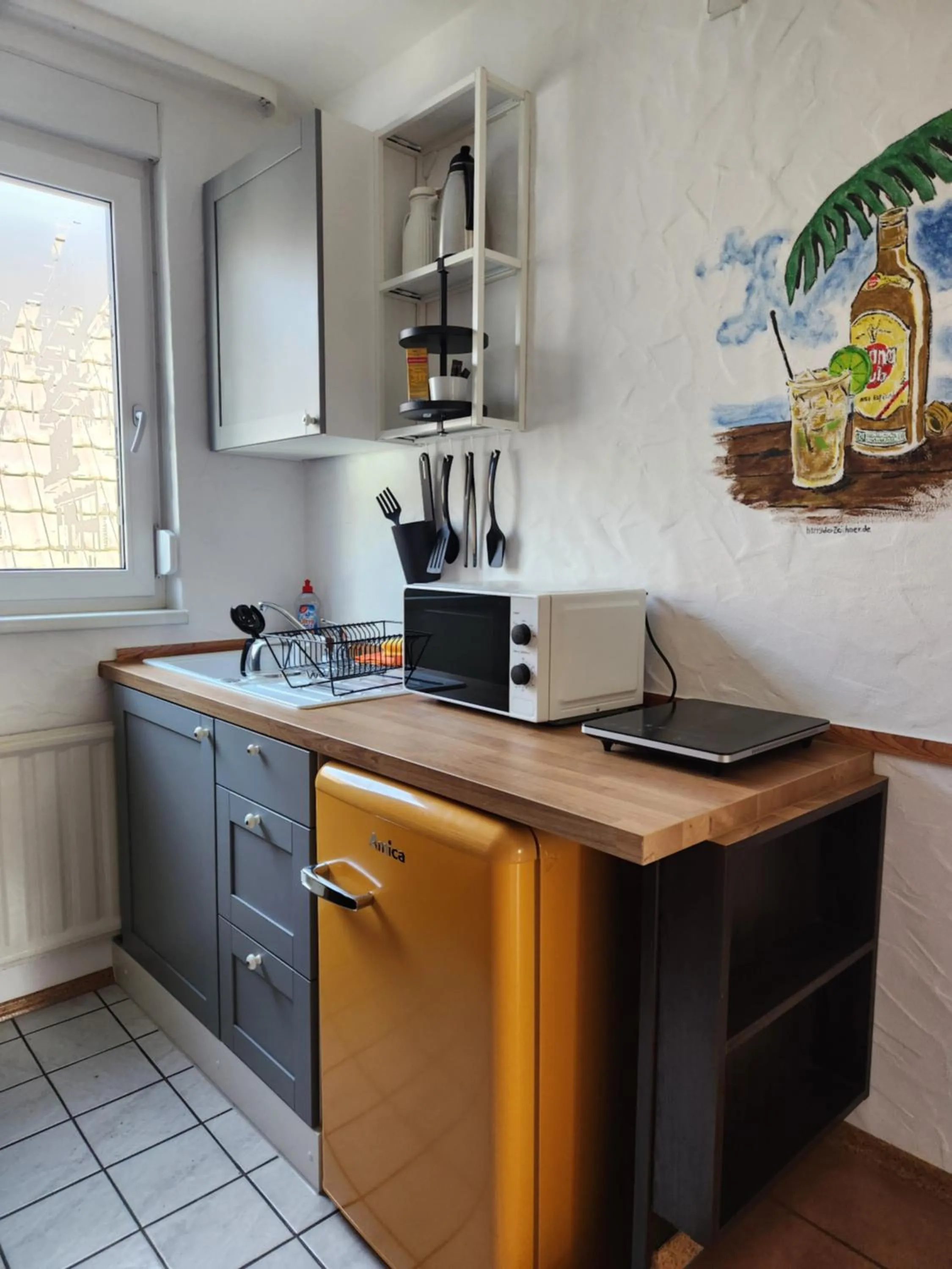 Kitchen or kitchenette in Gästehaus Parkblick