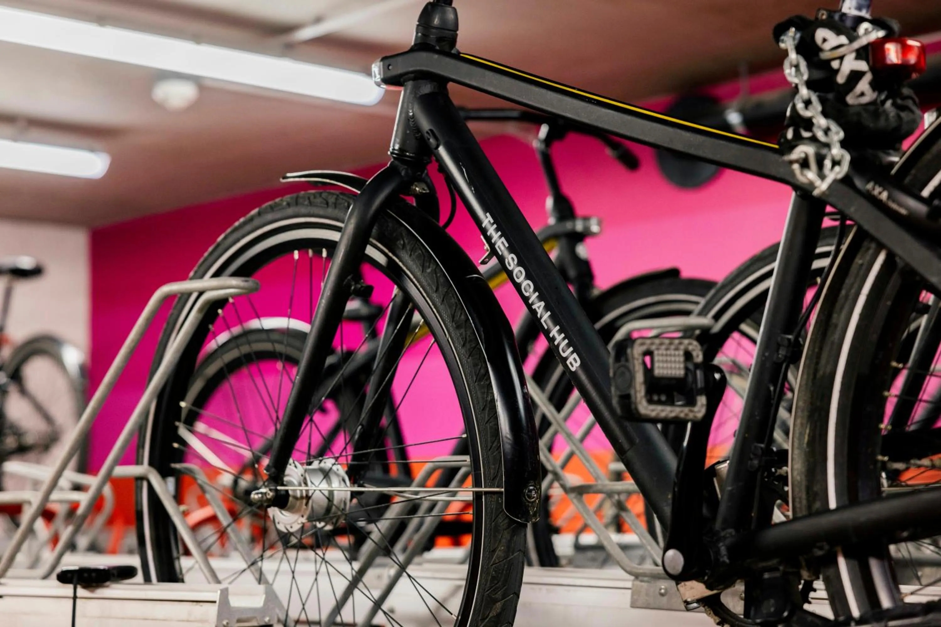 Cycling in The Social Hub Delft