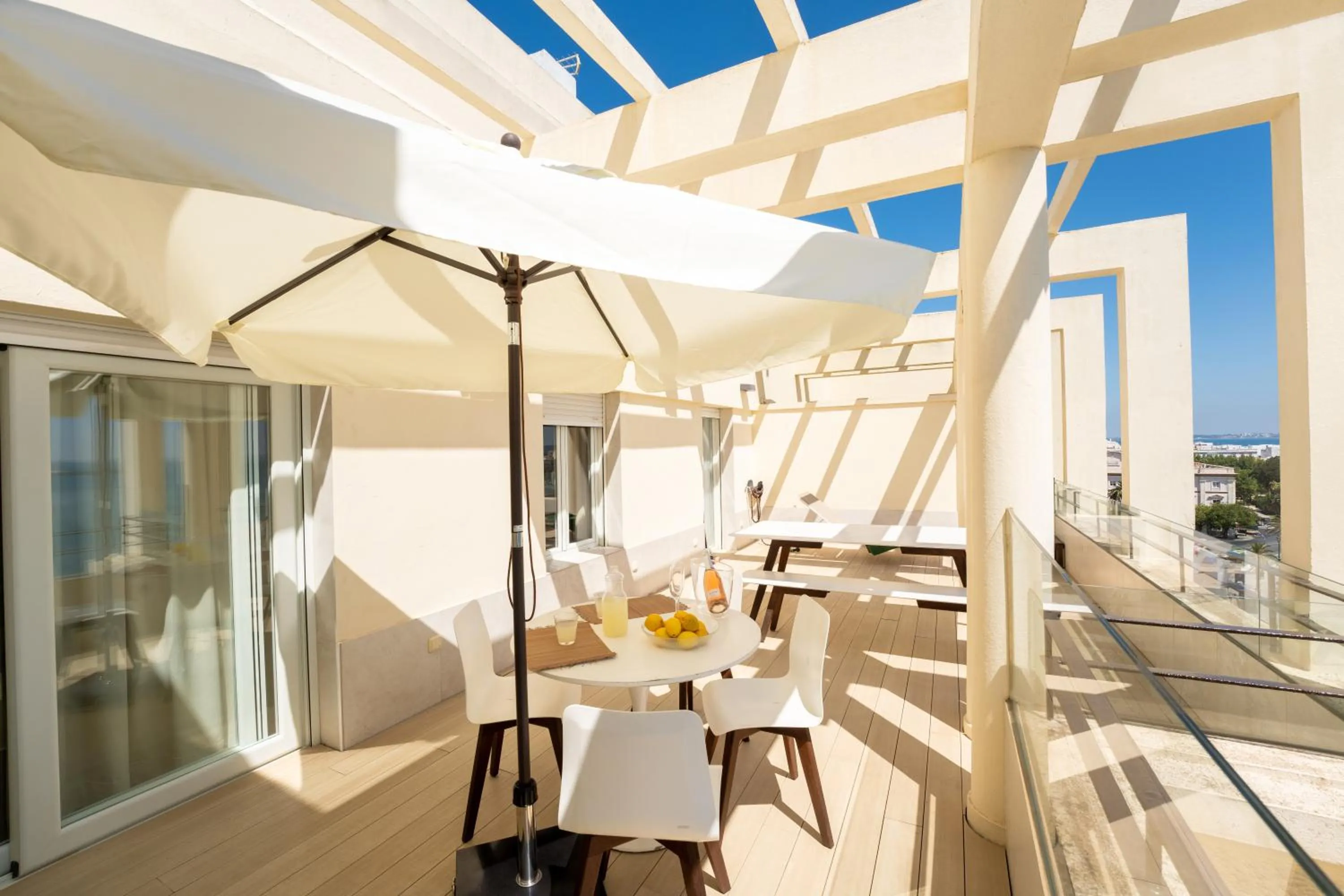 Balcony/Terrace in Plaza Mina Suites - Adults Recommended by Luxury Suites Cadiz