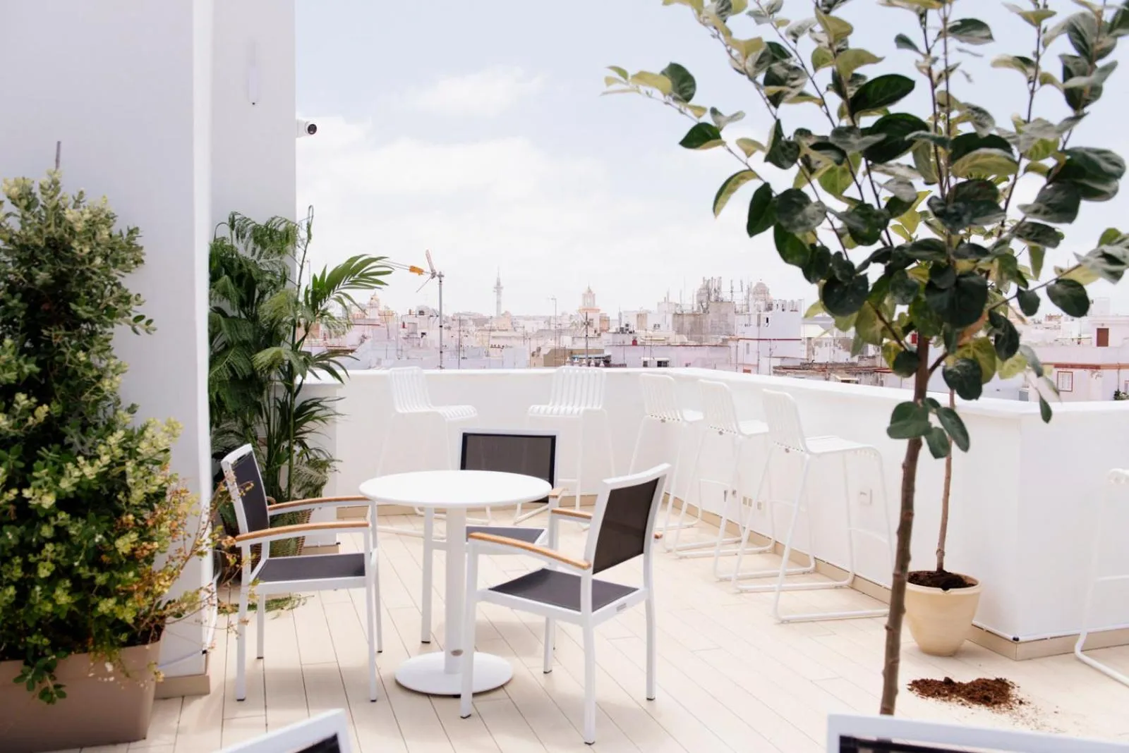 Balcony/Terrace in Plaza Mina Suites - Adults Recommended by Luxury Suites Cadiz