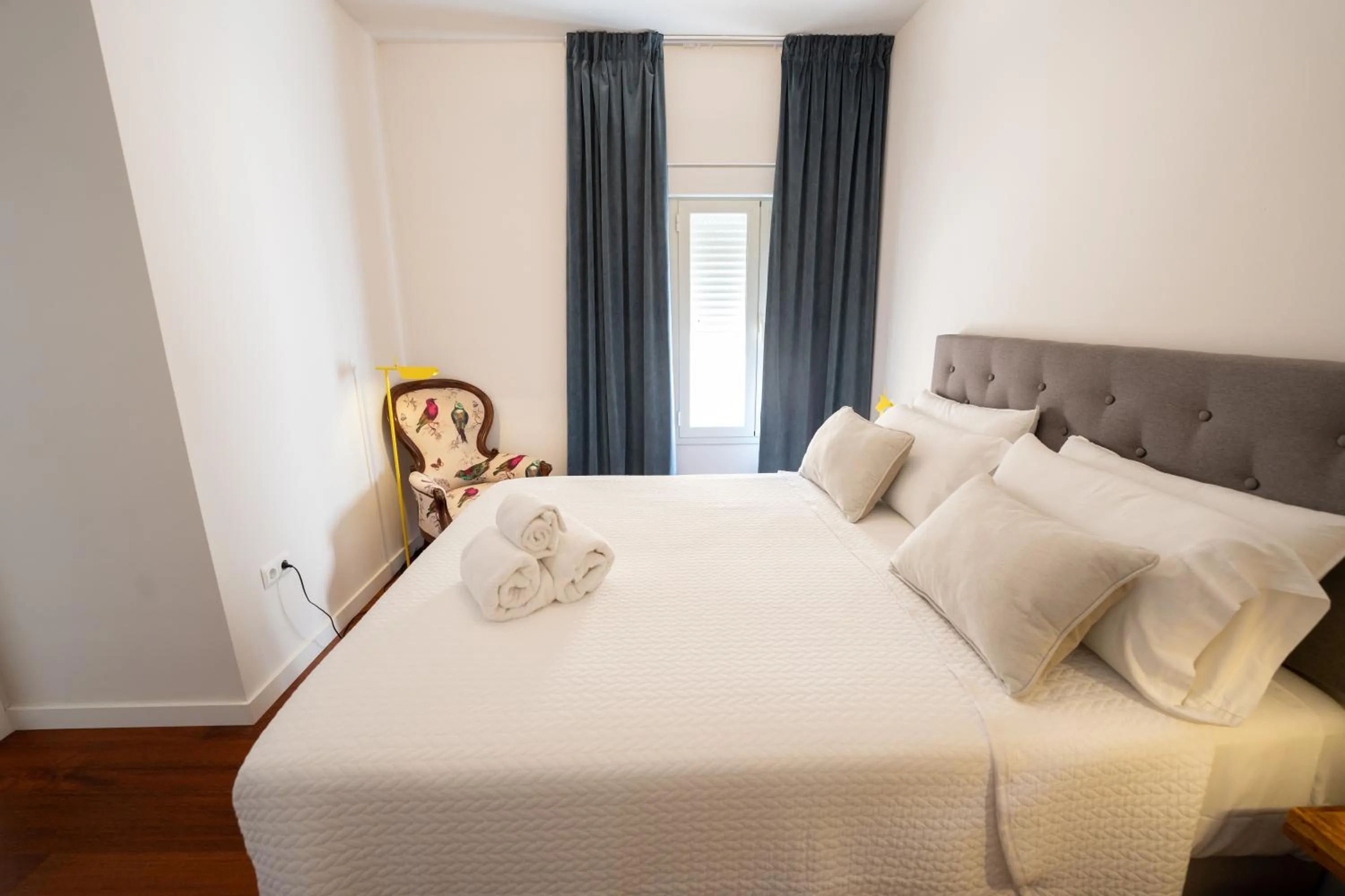 Bedroom, Bed in Plaza Mina Suites - Adults Recommended by Luxury Suites Cadiz