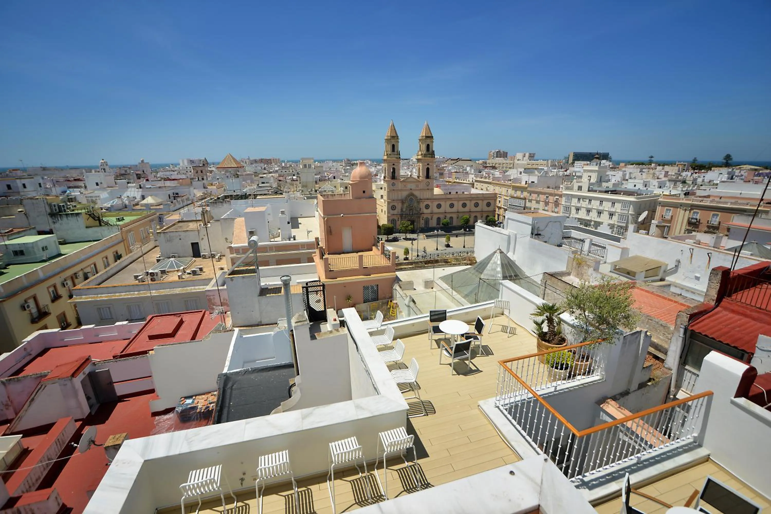 Balcony/Terrace in Plaza Mina Suites - Adults Recommended by Luxury Suites Cadiz