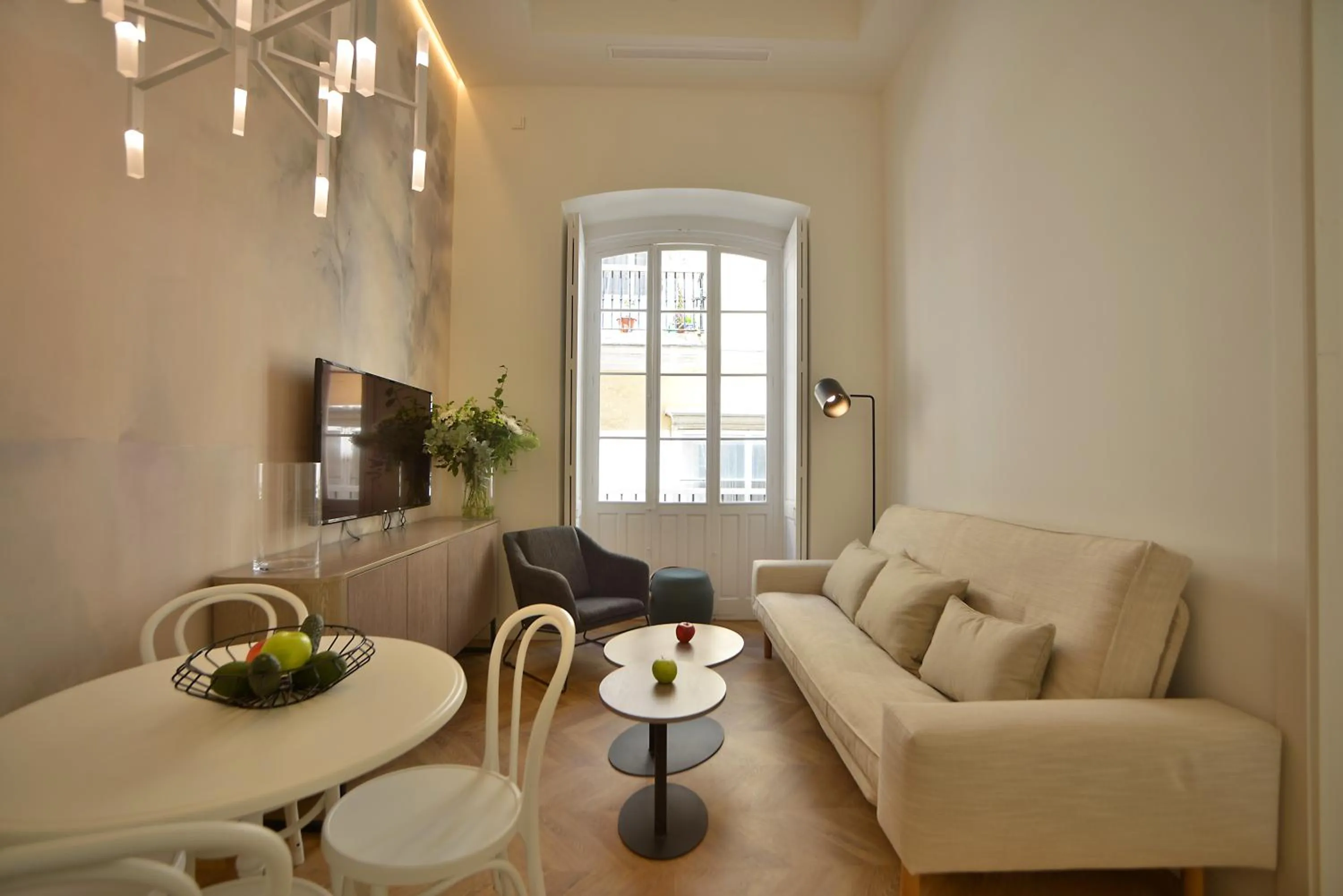 Living room in Plaza Mina Suites - Adults Recommended by Luxury Suites Cadiz