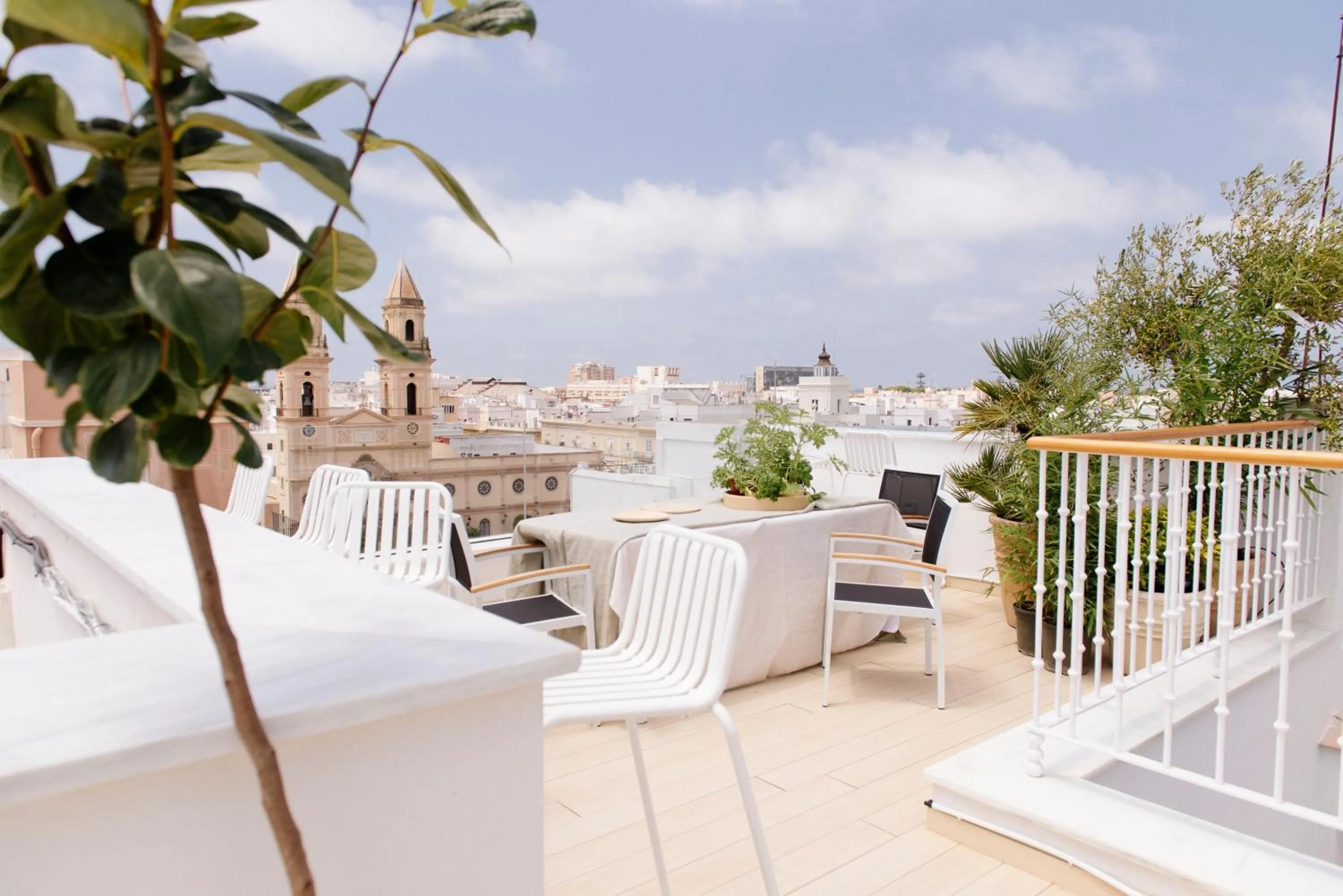 Balcony/Terrace in Plaza Mina Suites - Adults Recommended by Luxury Suites Cadiz