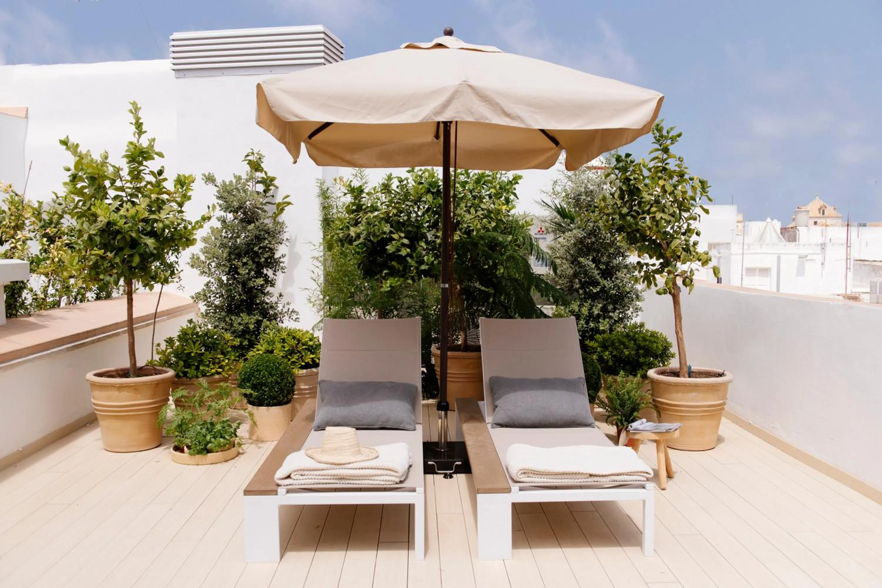 Balcony/Terrace in Plaza Mina Suites - Adults Recommended by Luxury Suites Cadiz