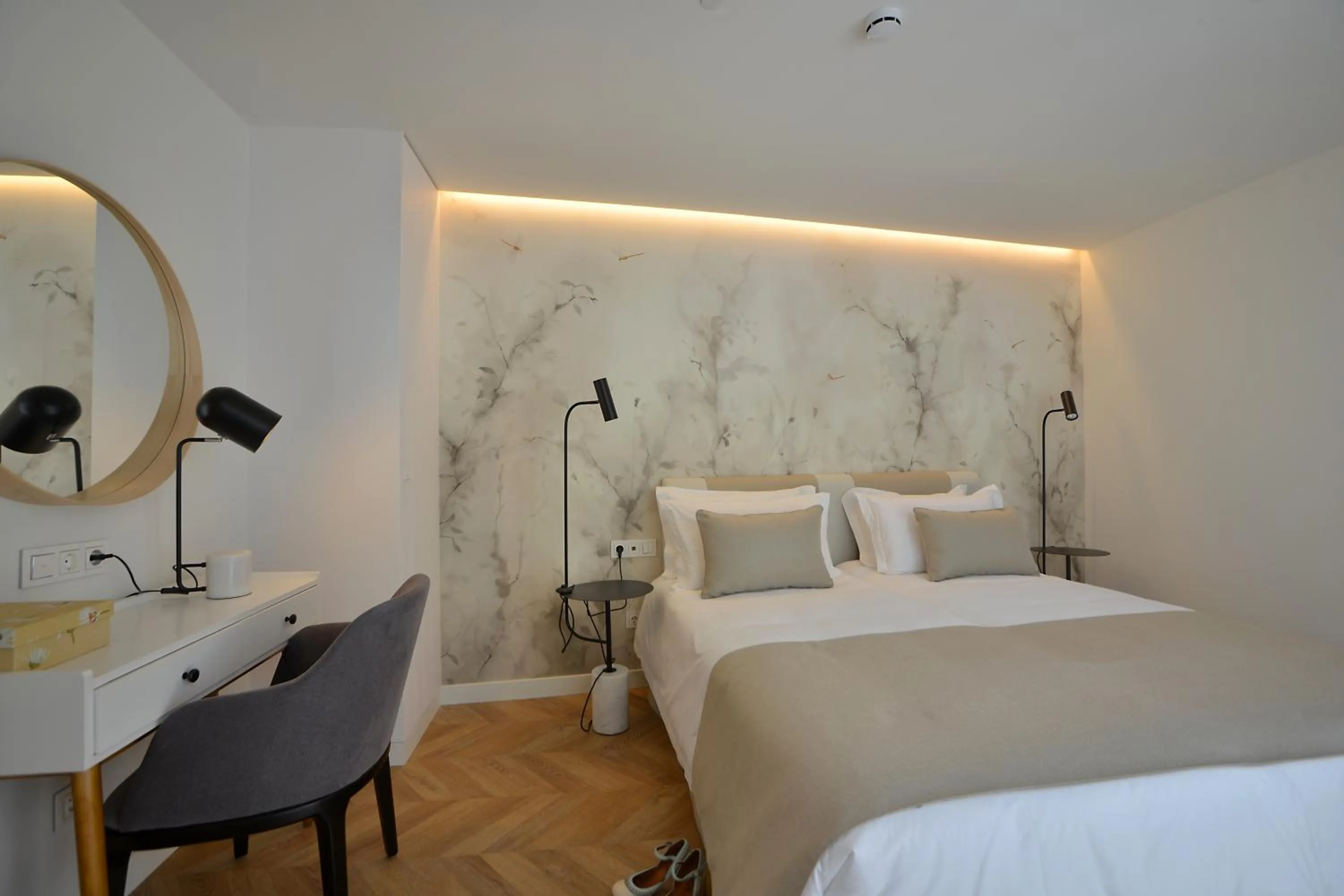 Bedroom, Bed in Plaza Mina Suites - Adults Recommended by Luxury Suites Cadiz