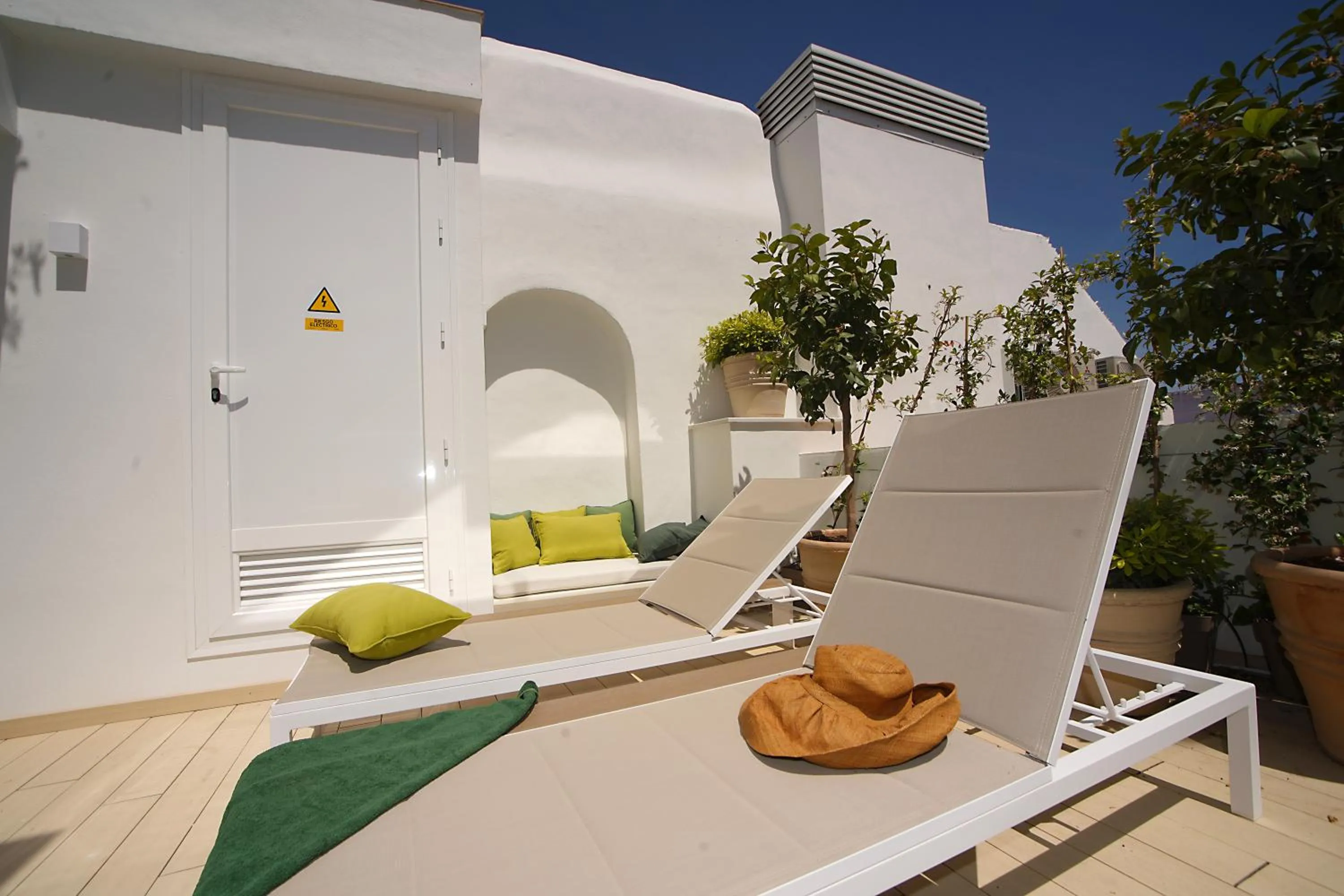 Balcony/Terrace in Plaza Mina Suites - Adults Recommended by Luxury Suites Cadiz