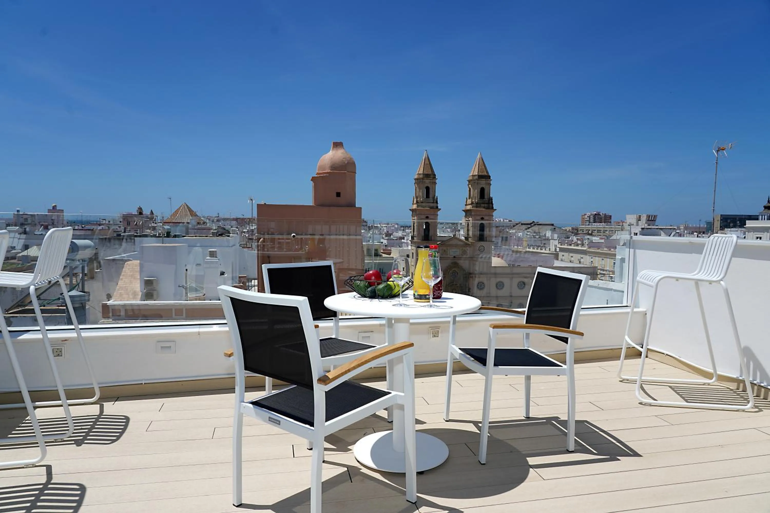 Balcony/Terrace in Plaza Mina Suites - Adults Recommended by Luxury Suites Cadiz