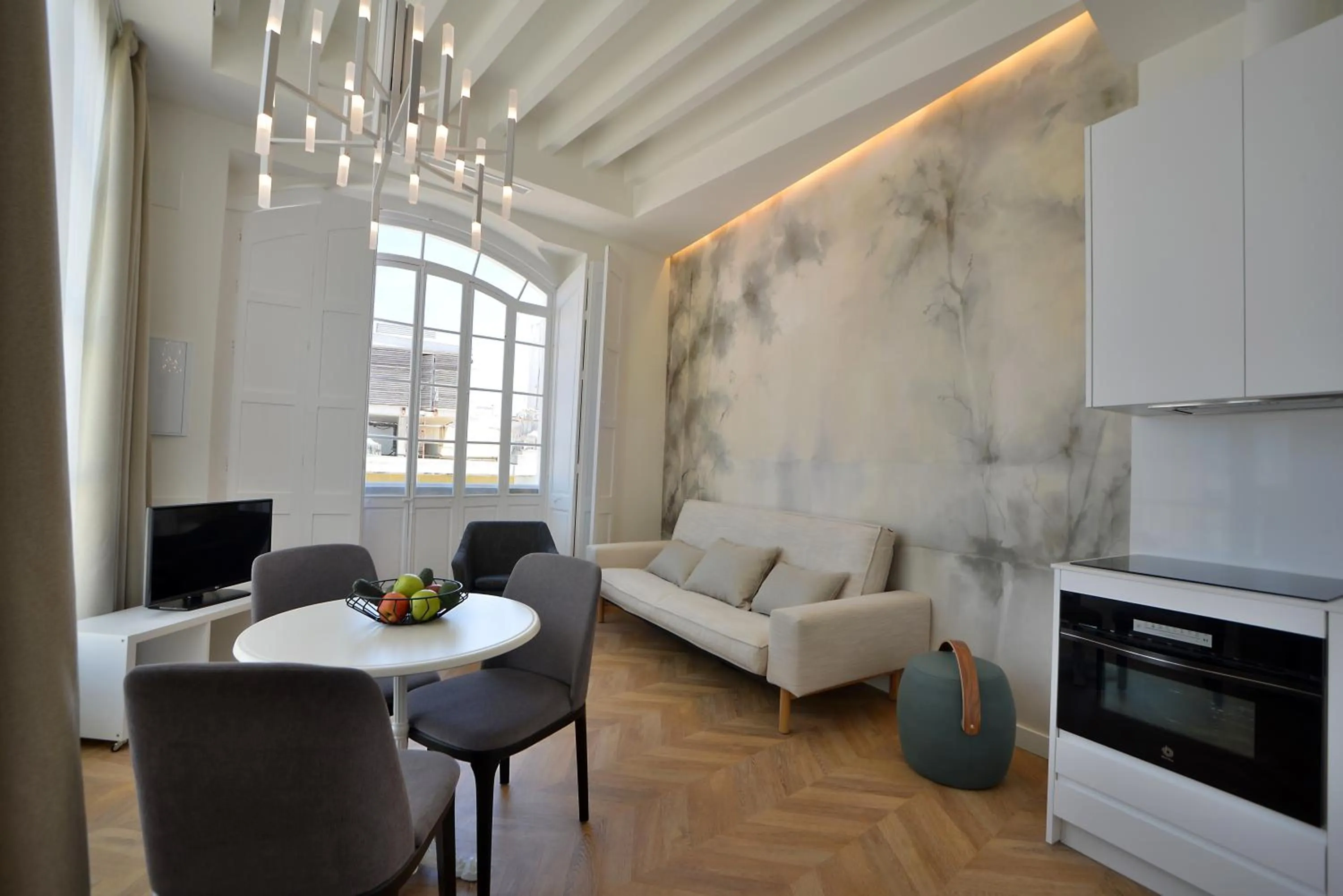 Living room in Plaza Mina Suites - Adults Recommended by Luxury Suites Cadiz