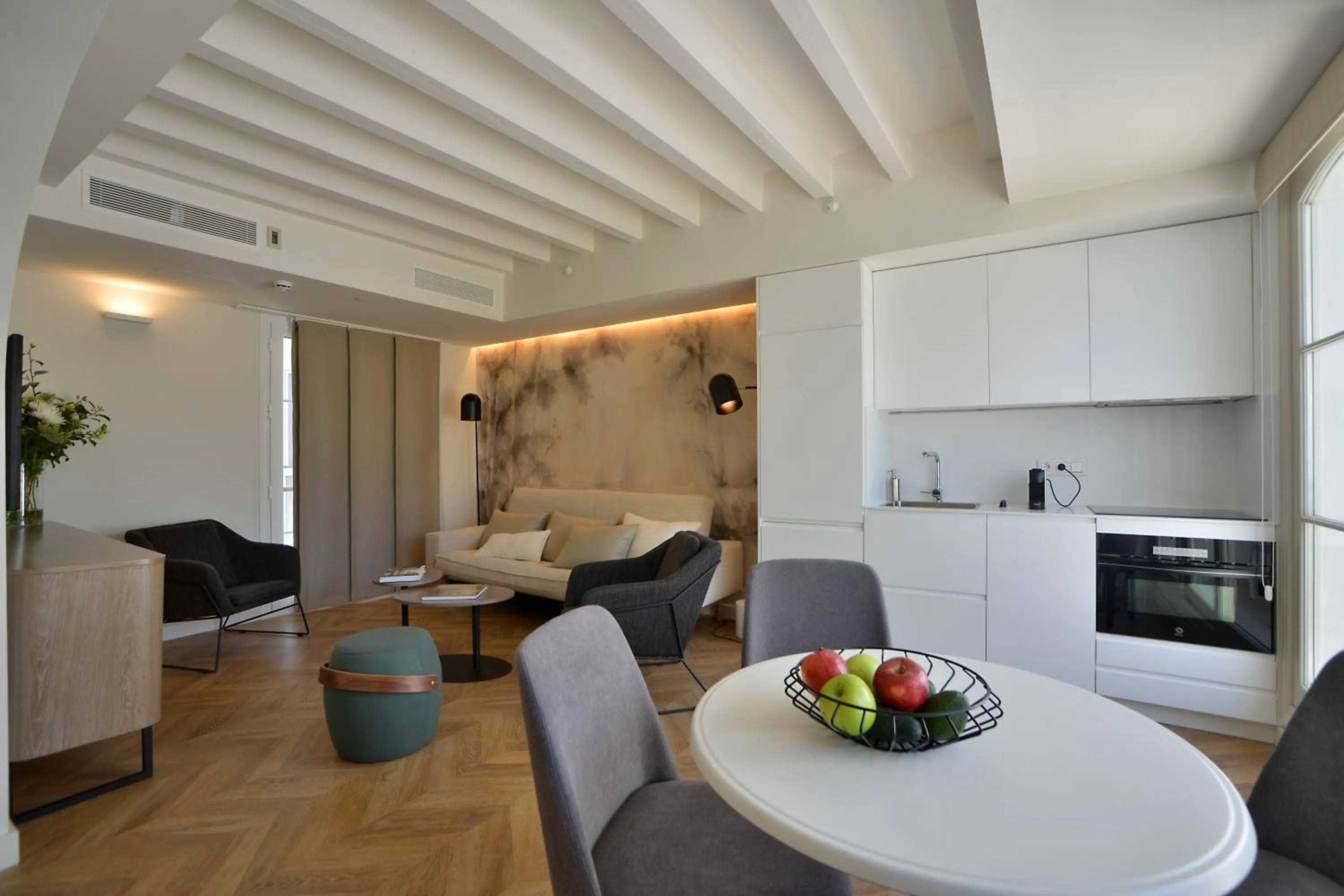 Living room in Plaza Mina Suites - Adults Recommended by Luxury Suites Cadiz