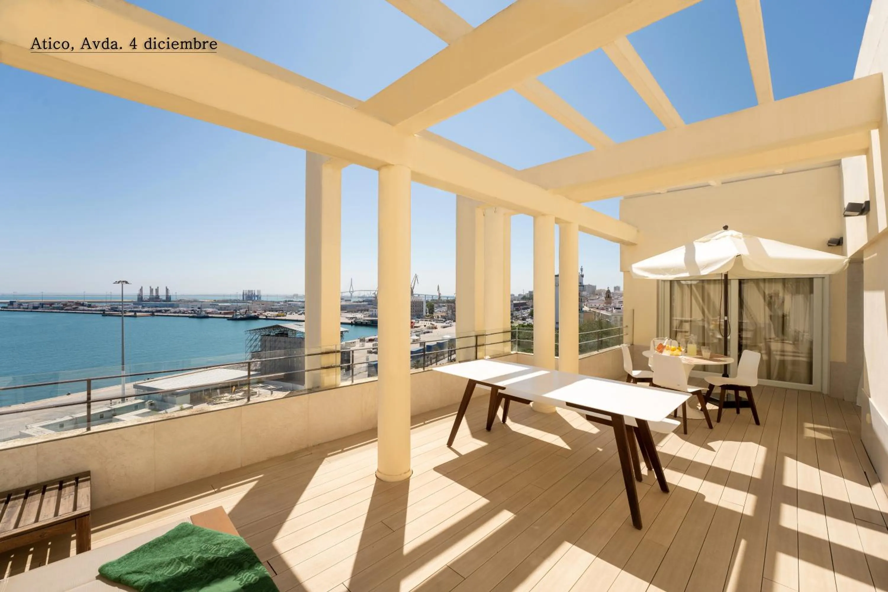Balcony/Terrace in Plaza Mina Suites - Adults Recommended by Luxury Suites Cadiz