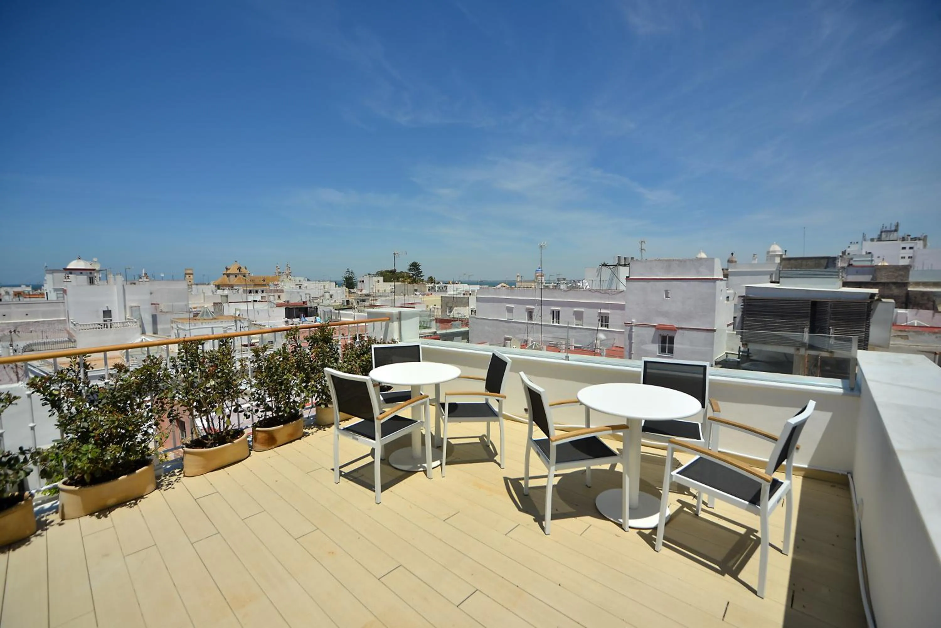 Balcony/Terrace in Plaza Mina Suites - Adults Recommended by Luxury Suites Cadiz