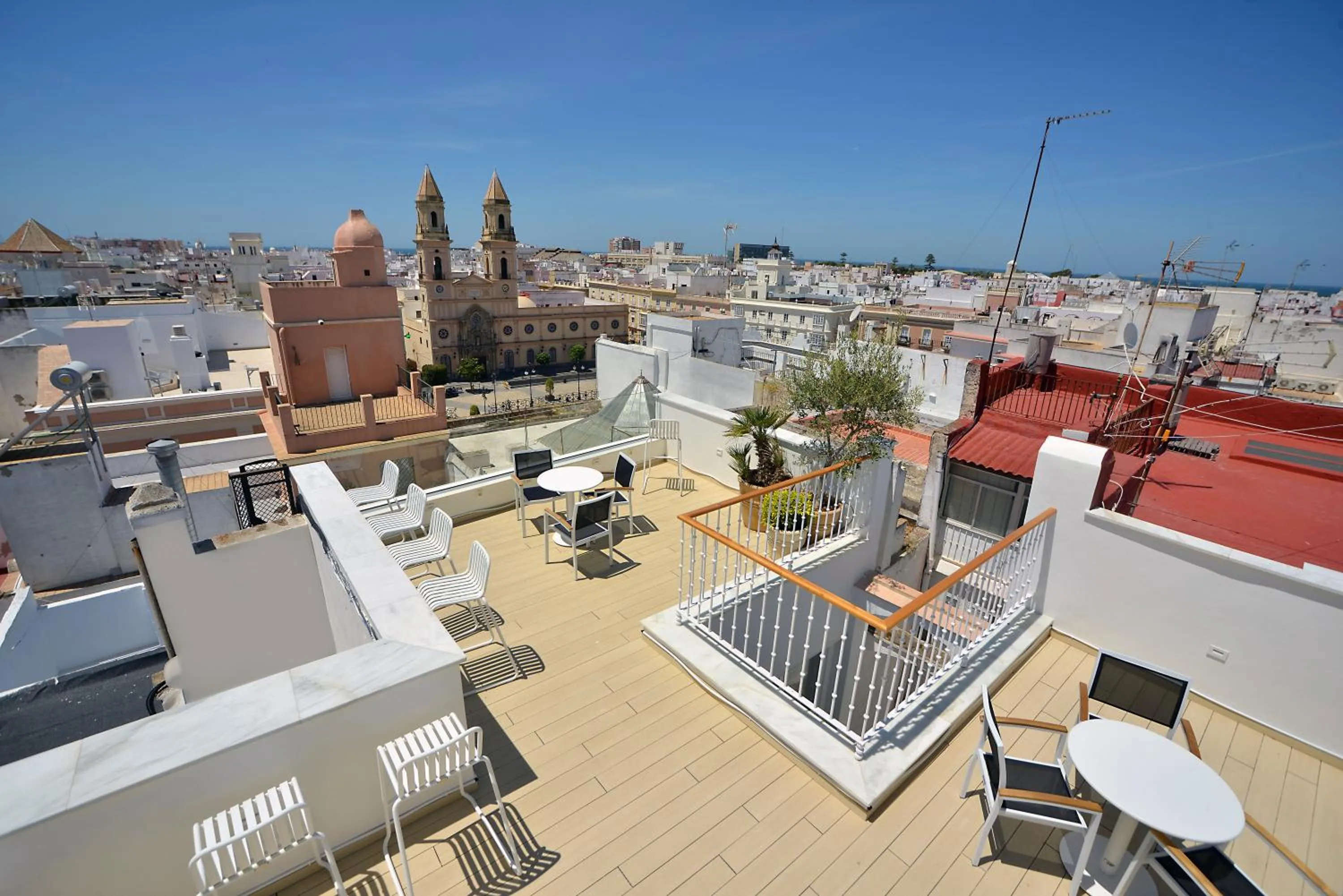 Balcony/Terrace in Plaza Mina Suites - Adults Recommended by Luxury Suites Cadiz