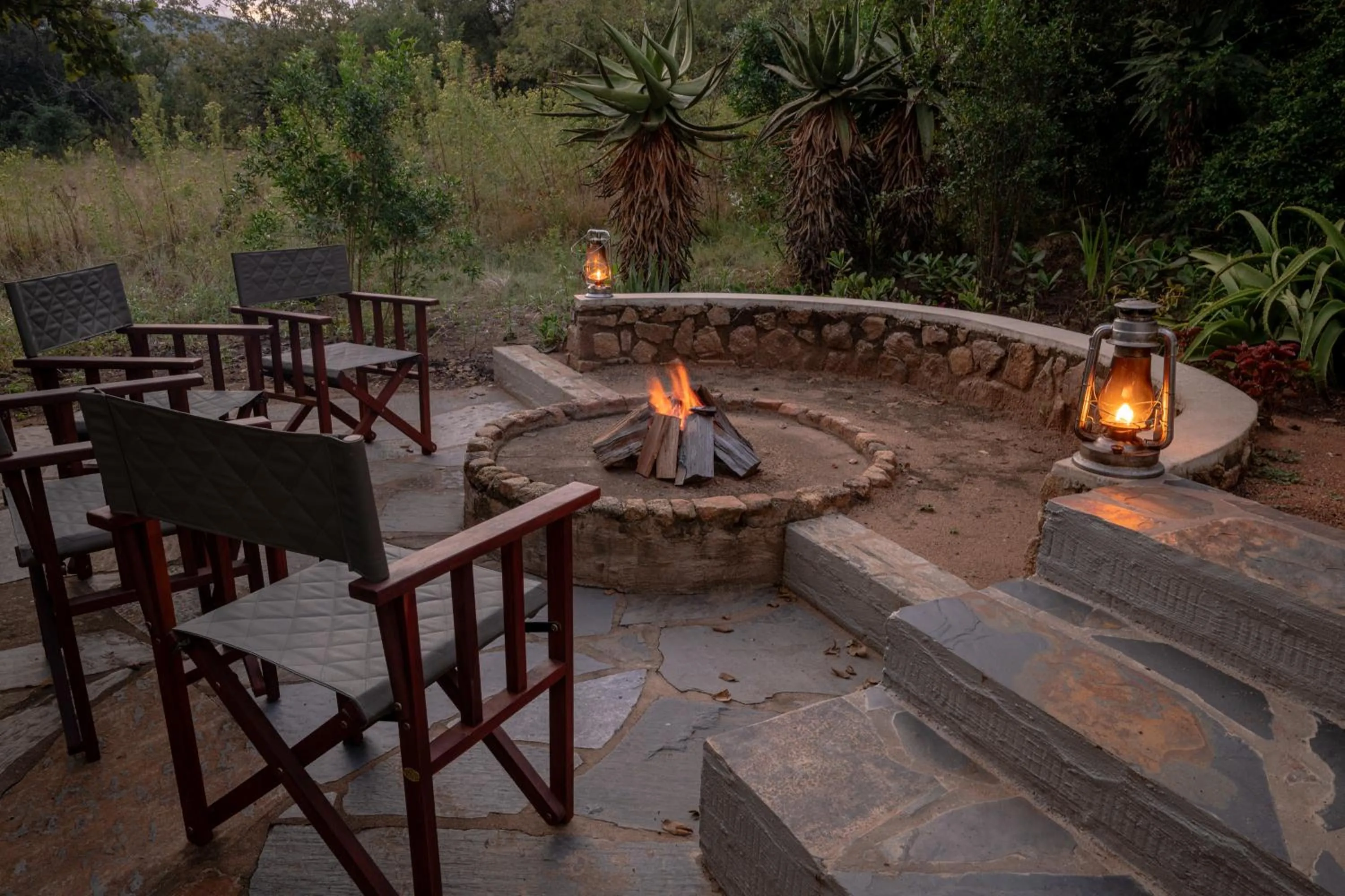 fireplace in Valley Lodge - Babanango Game Reserve