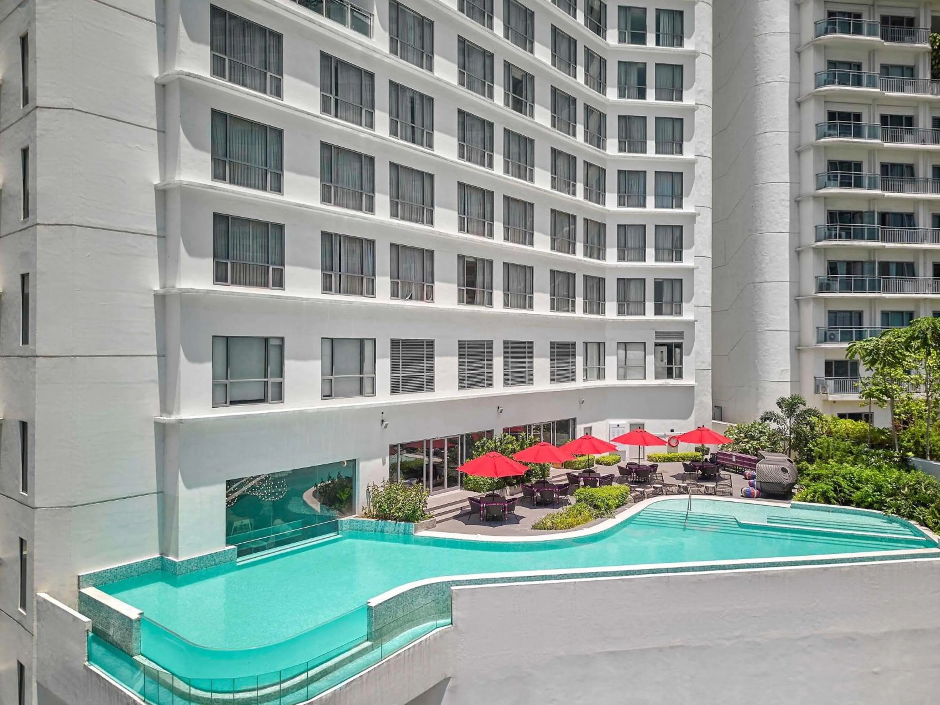 Pool view in Novotel Suites Manila at Acqua