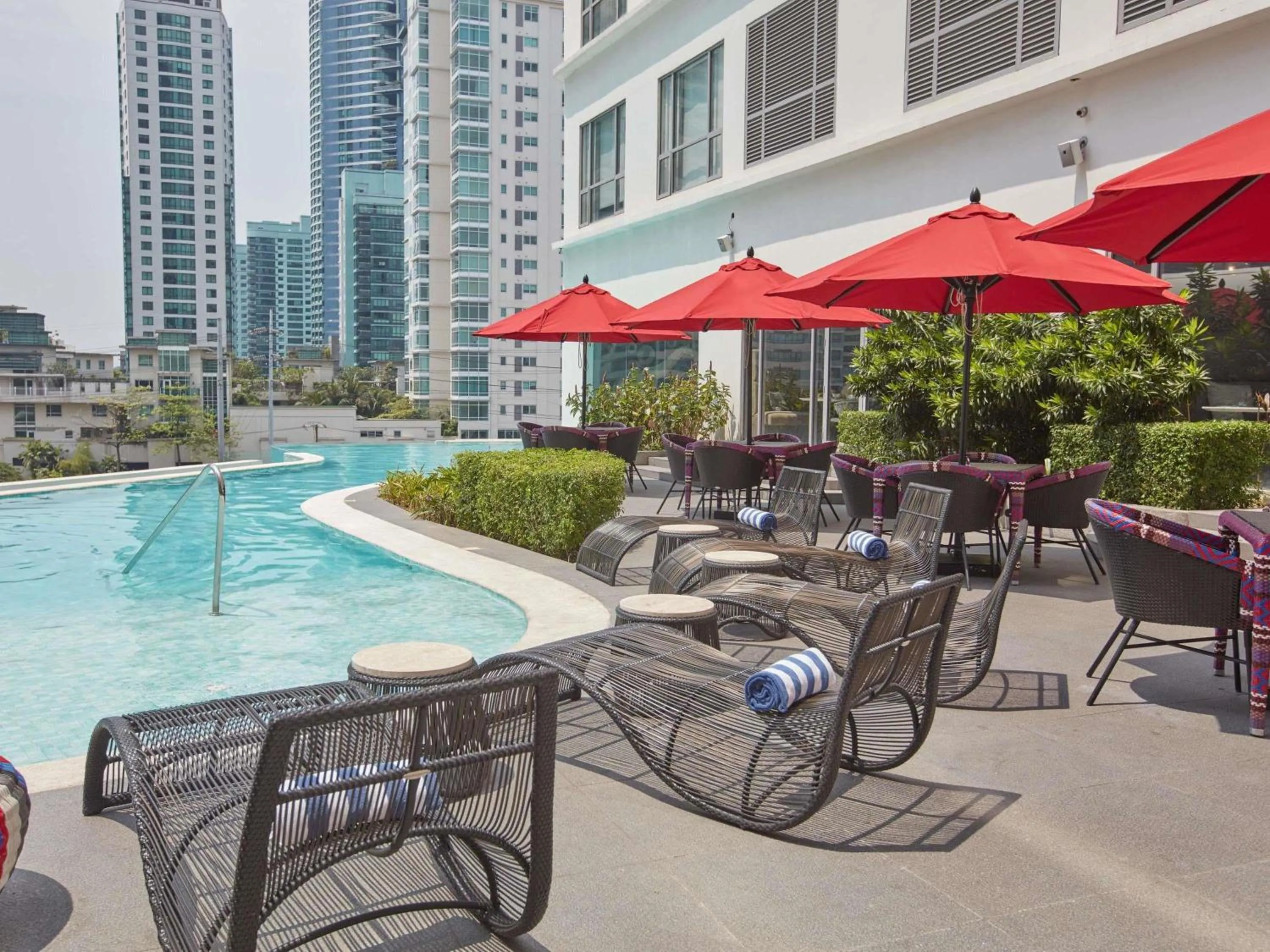 Pool view in Novotel Suites Manila at Acqua