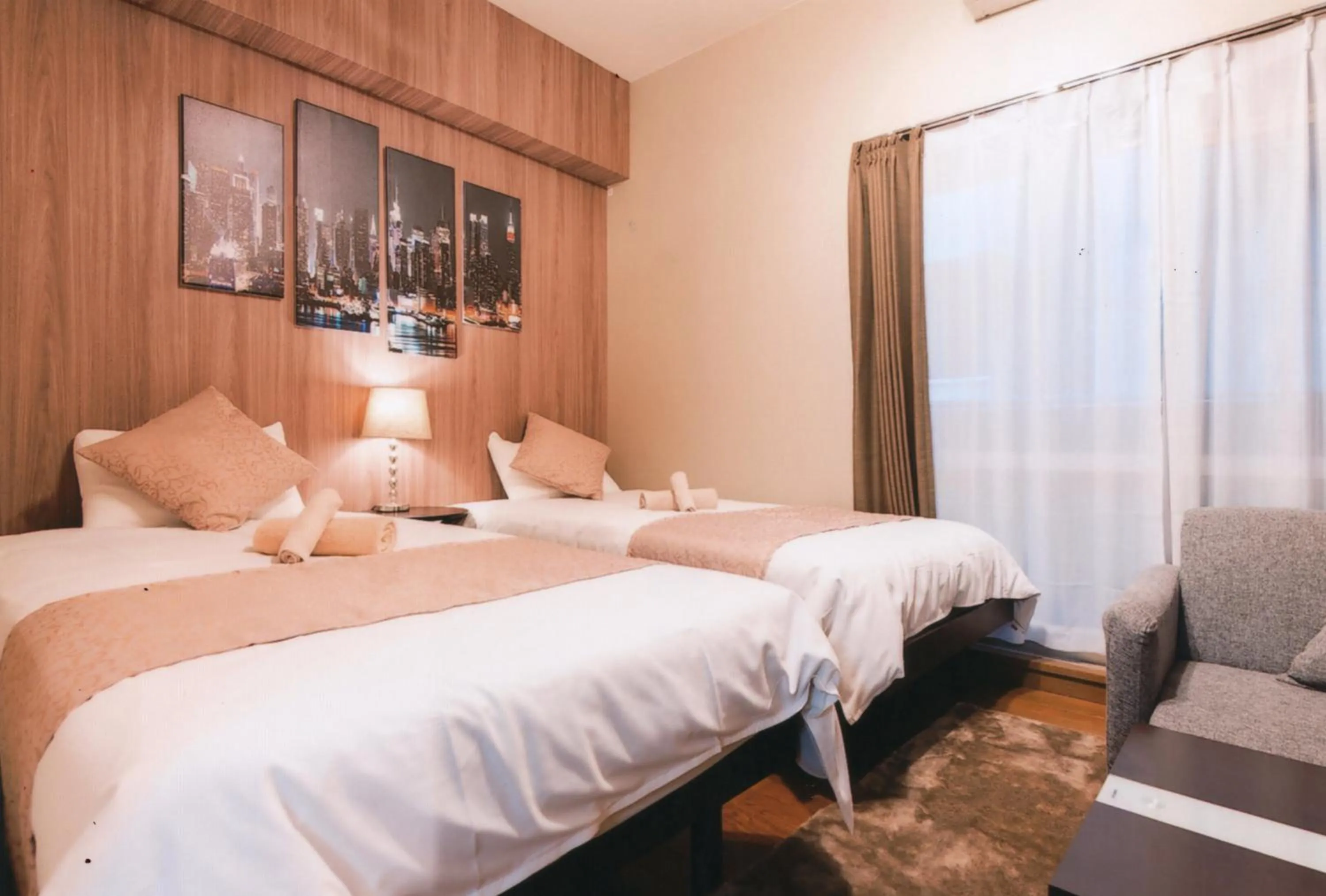 Bed in Sakura Sands Hotel