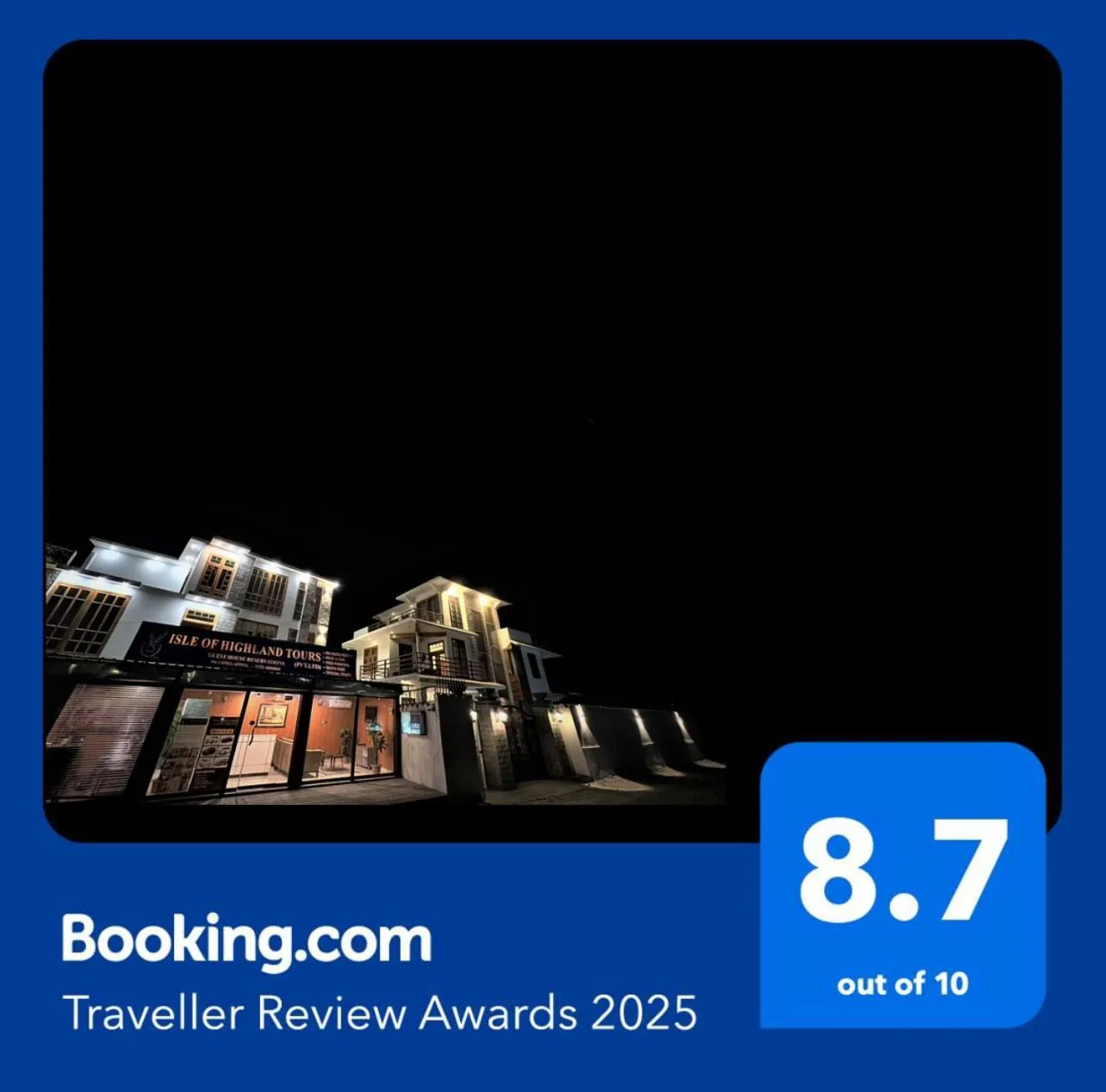 Certificate/Award in ISLE OF HIGHLAND TOURS Guest House