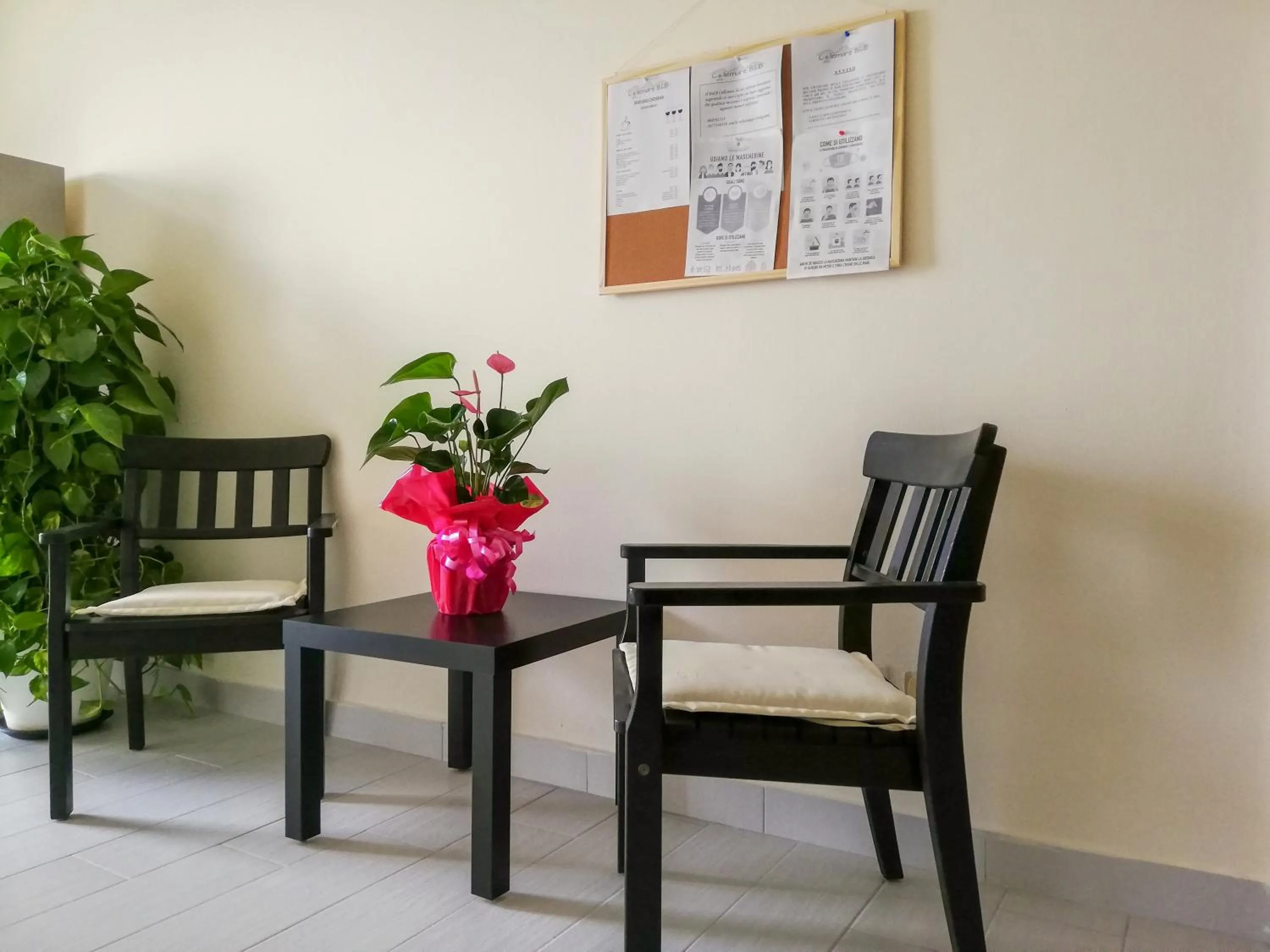 Seating area in B&B Collemare