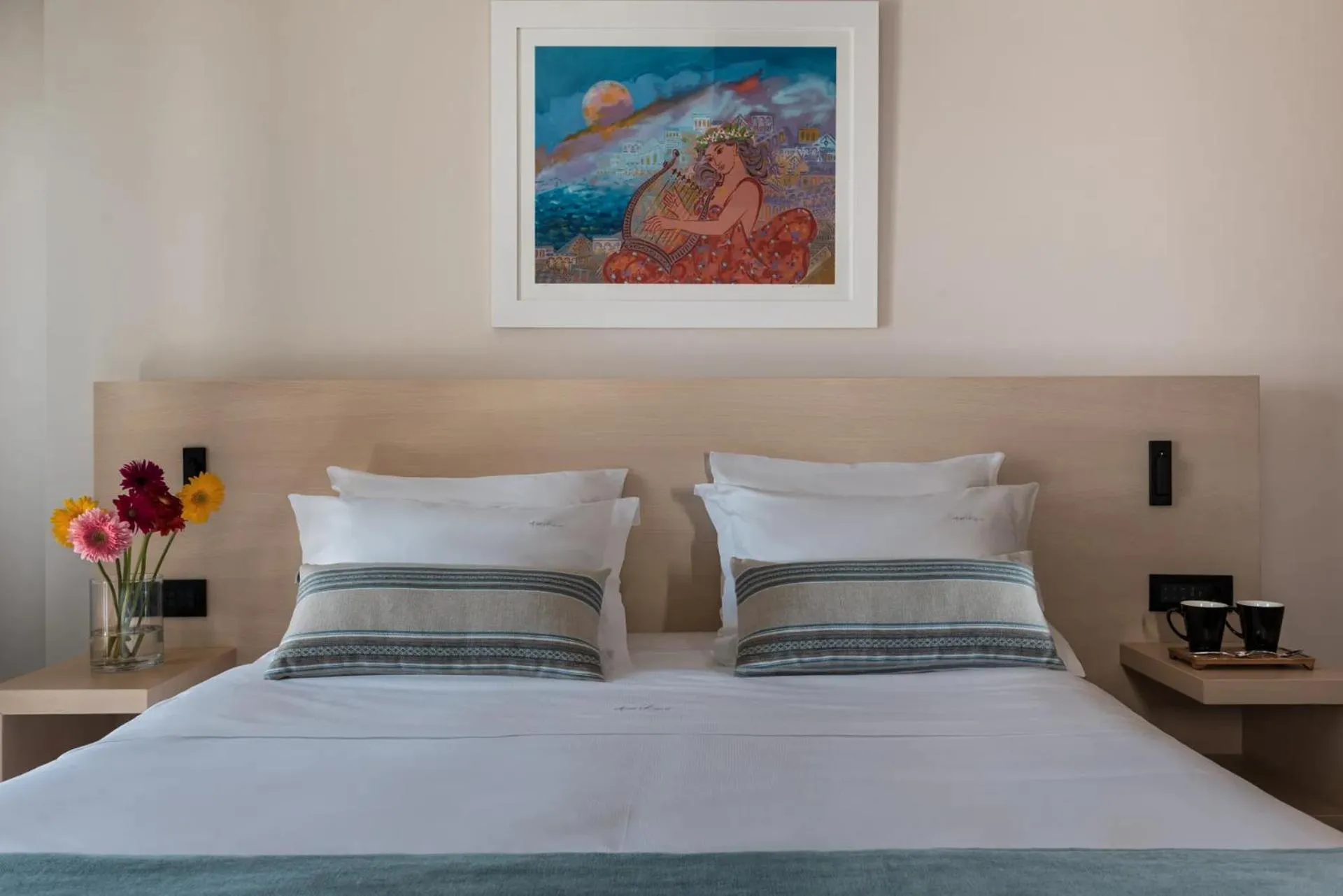 Bed in Aeifos Boutique Hotel