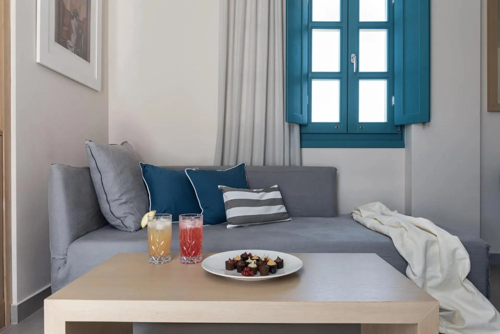 Seating area in Aeifos Boutique Hotel