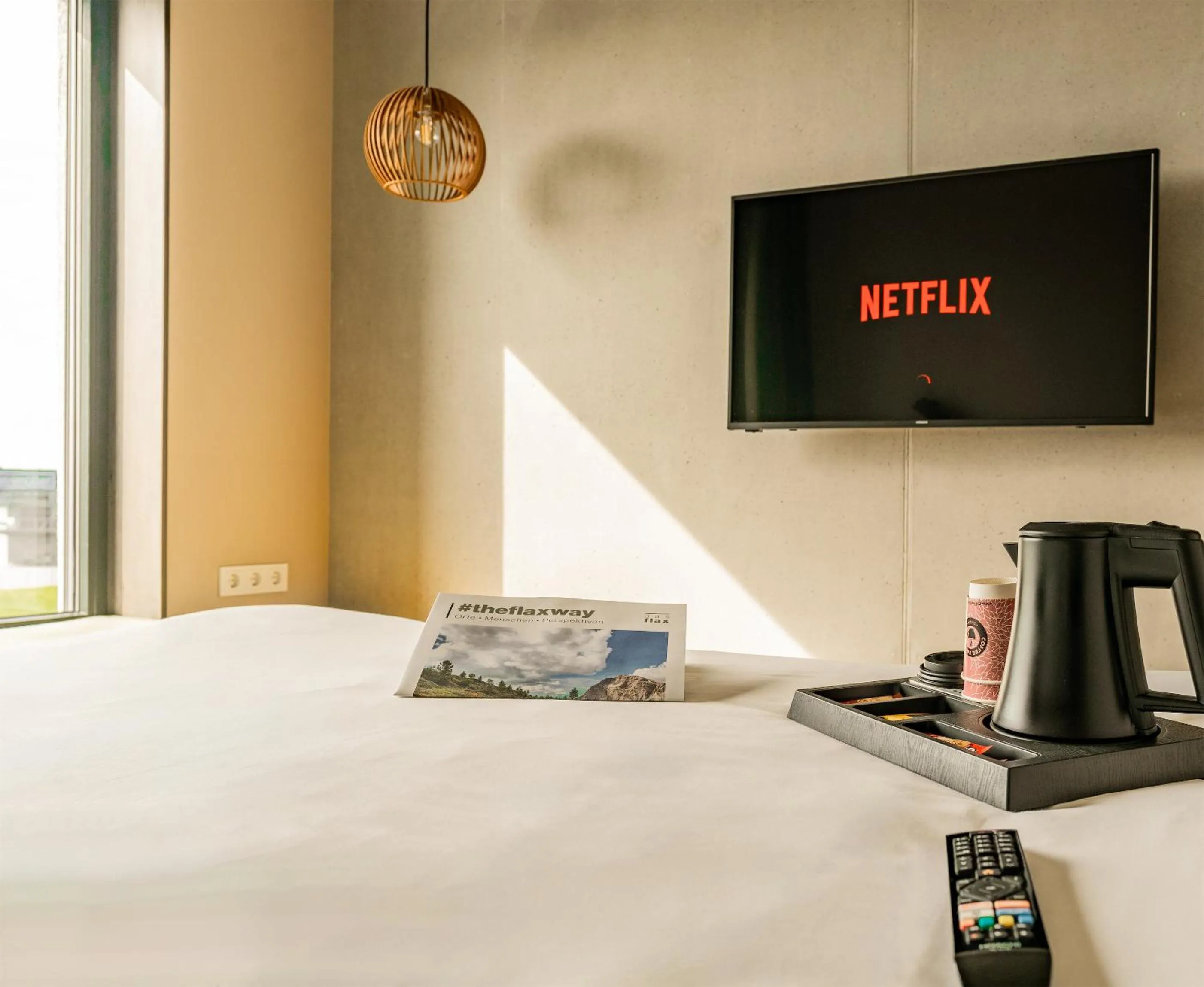 Photo of the whole room, Bed in das flax allgäu