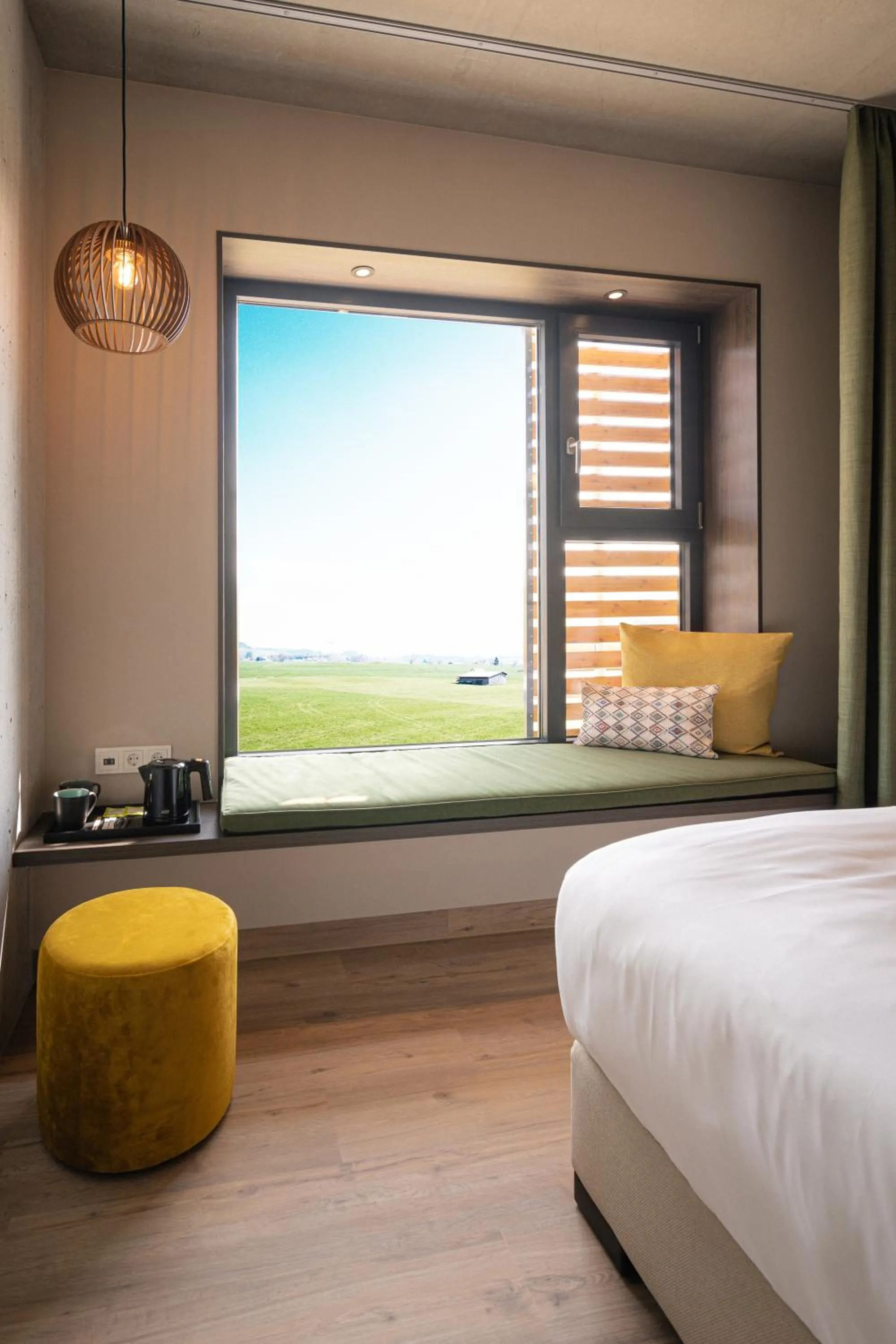 Photo of the whole room, Bed in das flax allgäu