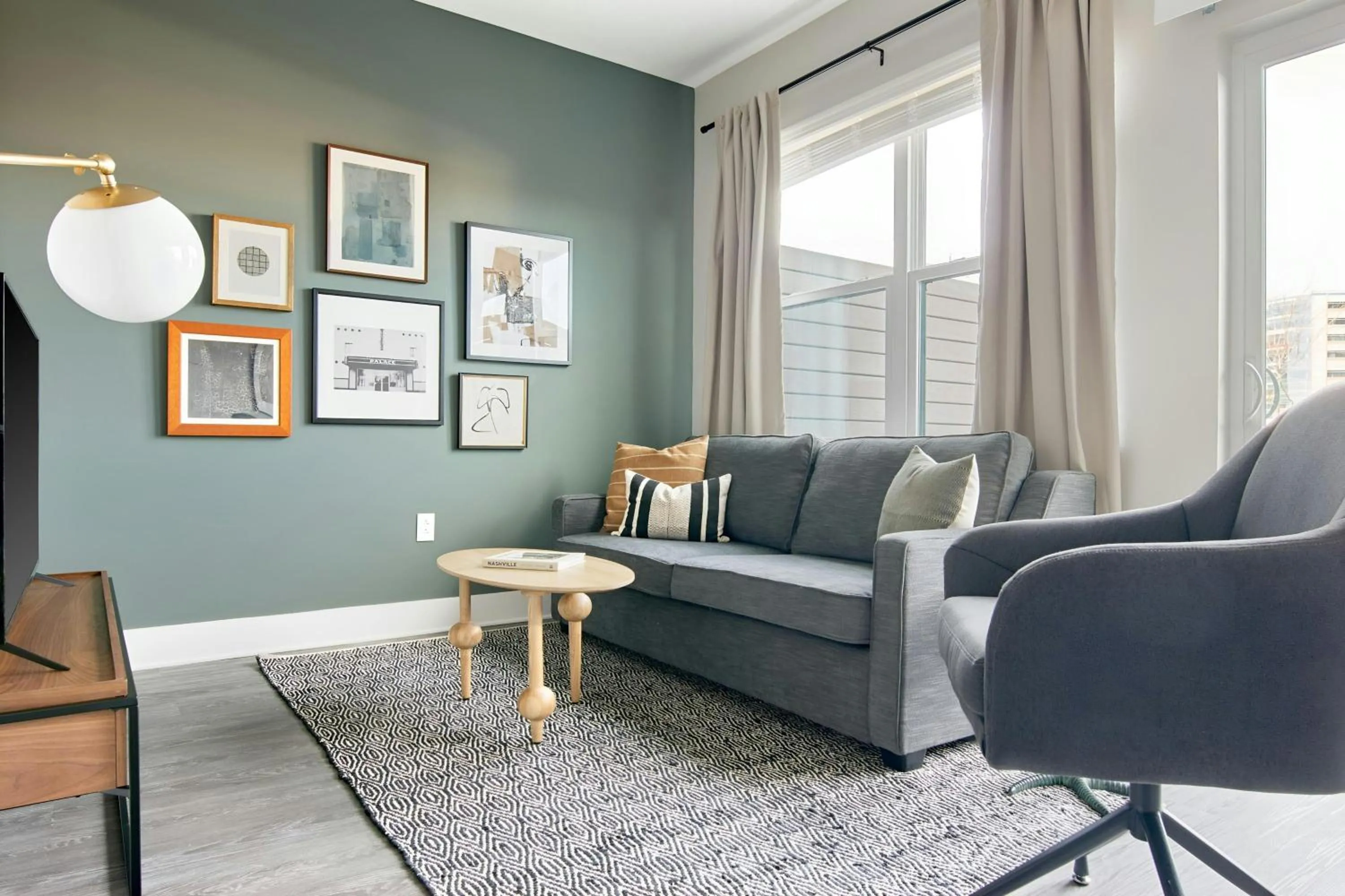 Living room in Sonder by Marriott Bonvoy Belcourt Apartments Hillsboro Village