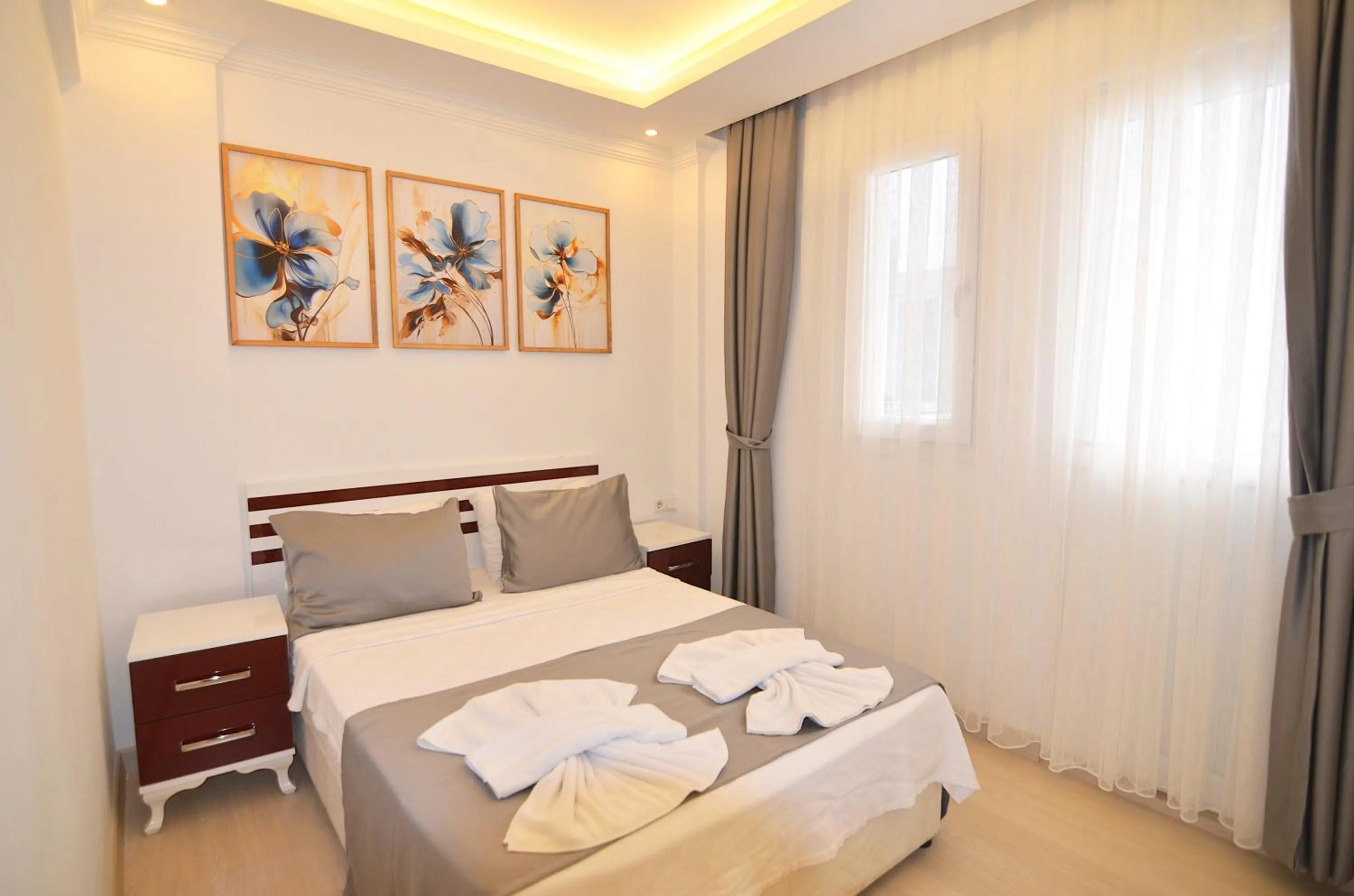 Bed in Mykonut Apart Hotel