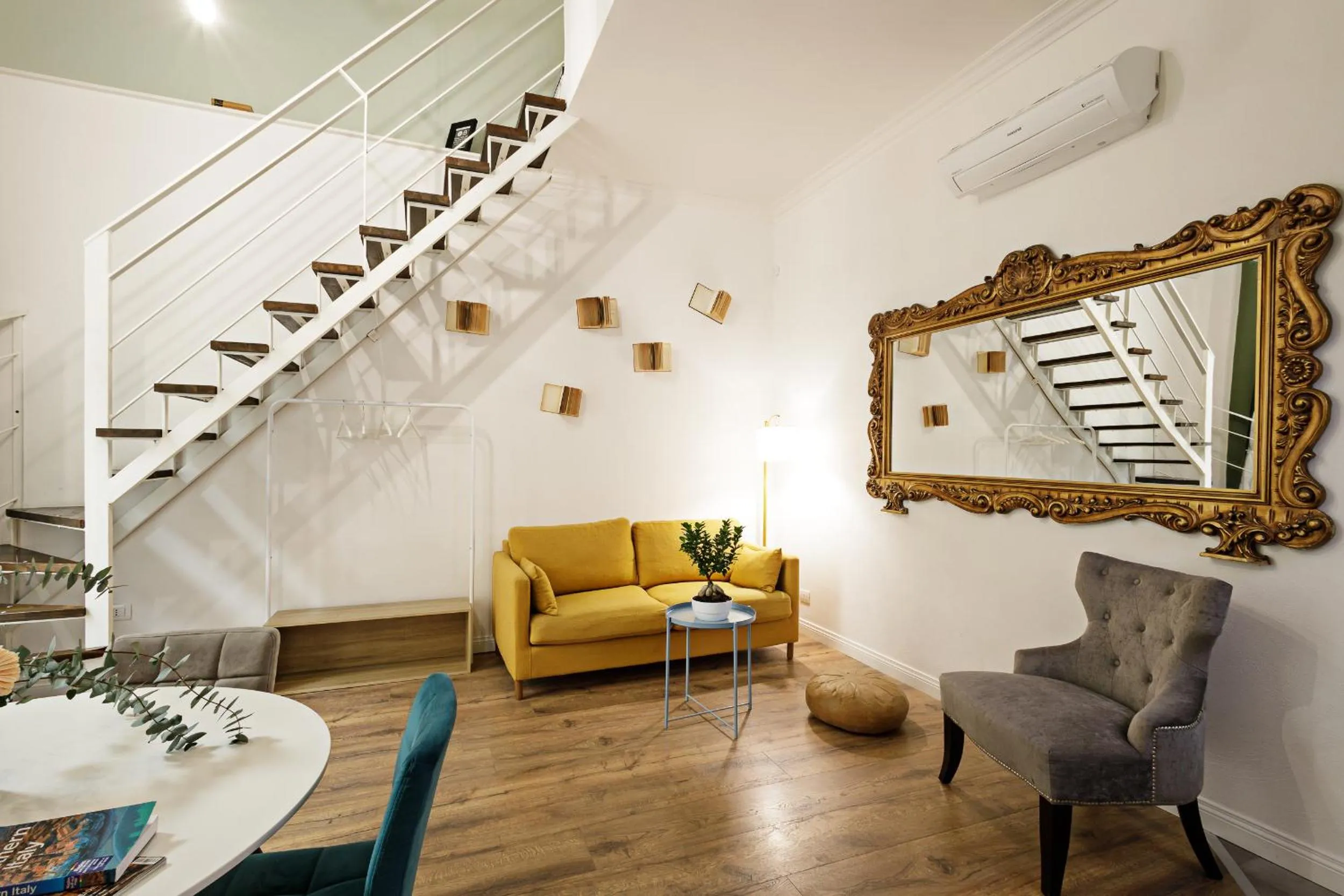 Seating area in Palà Suites