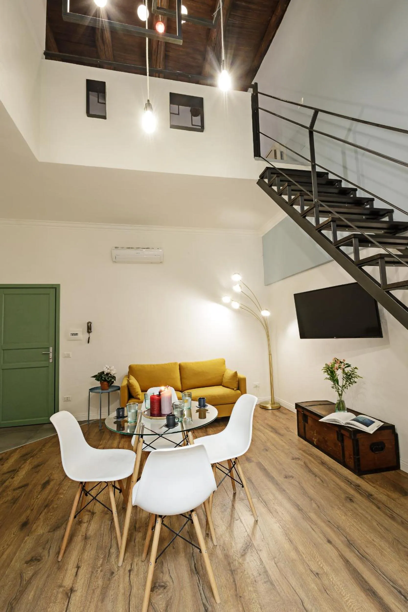 Seating area in Palà Suites