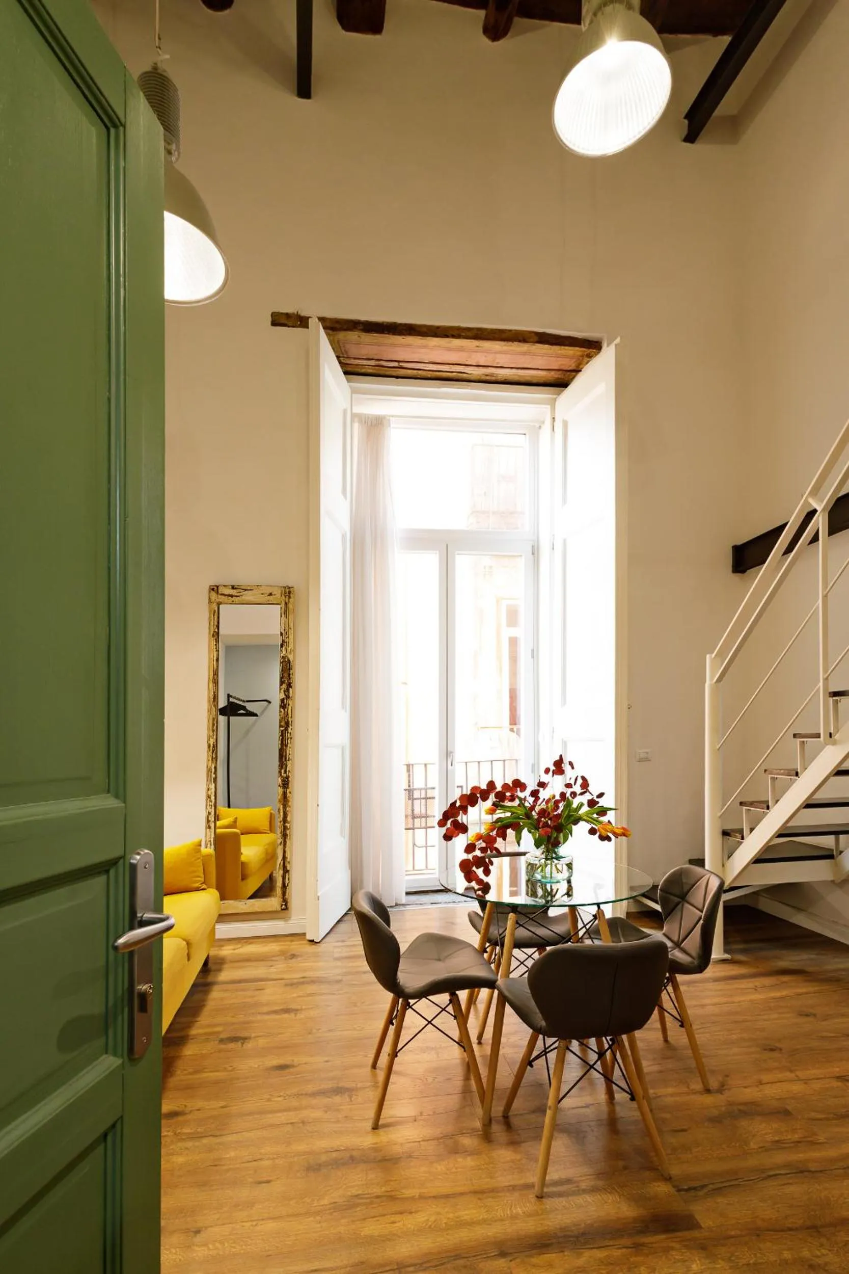 Seating area in Palà Suites