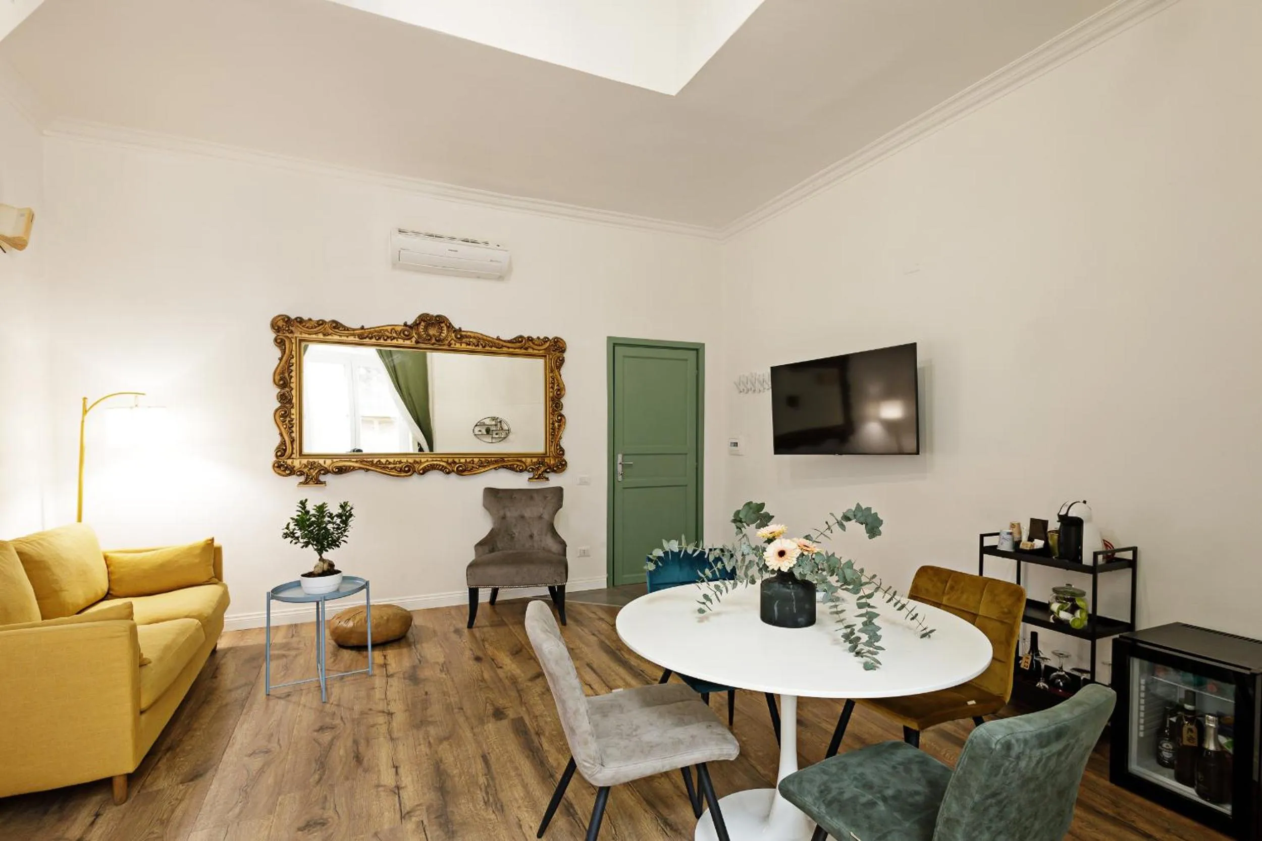 Seating area in Palà Suites