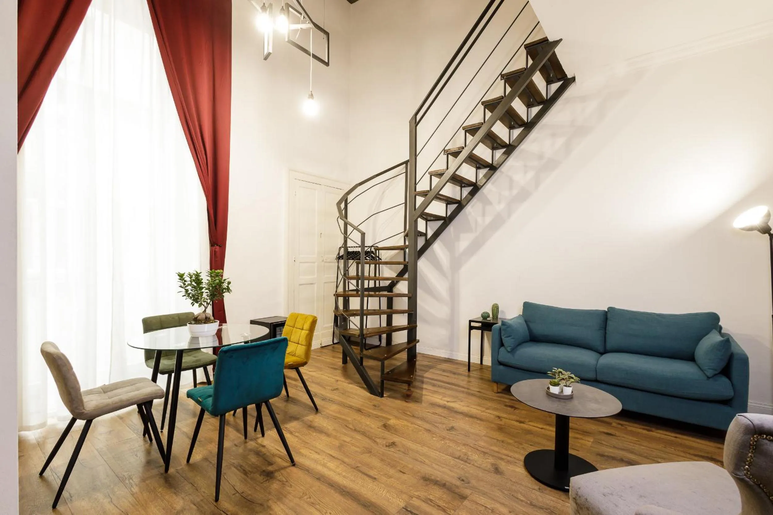 Seating area in Palà Suites