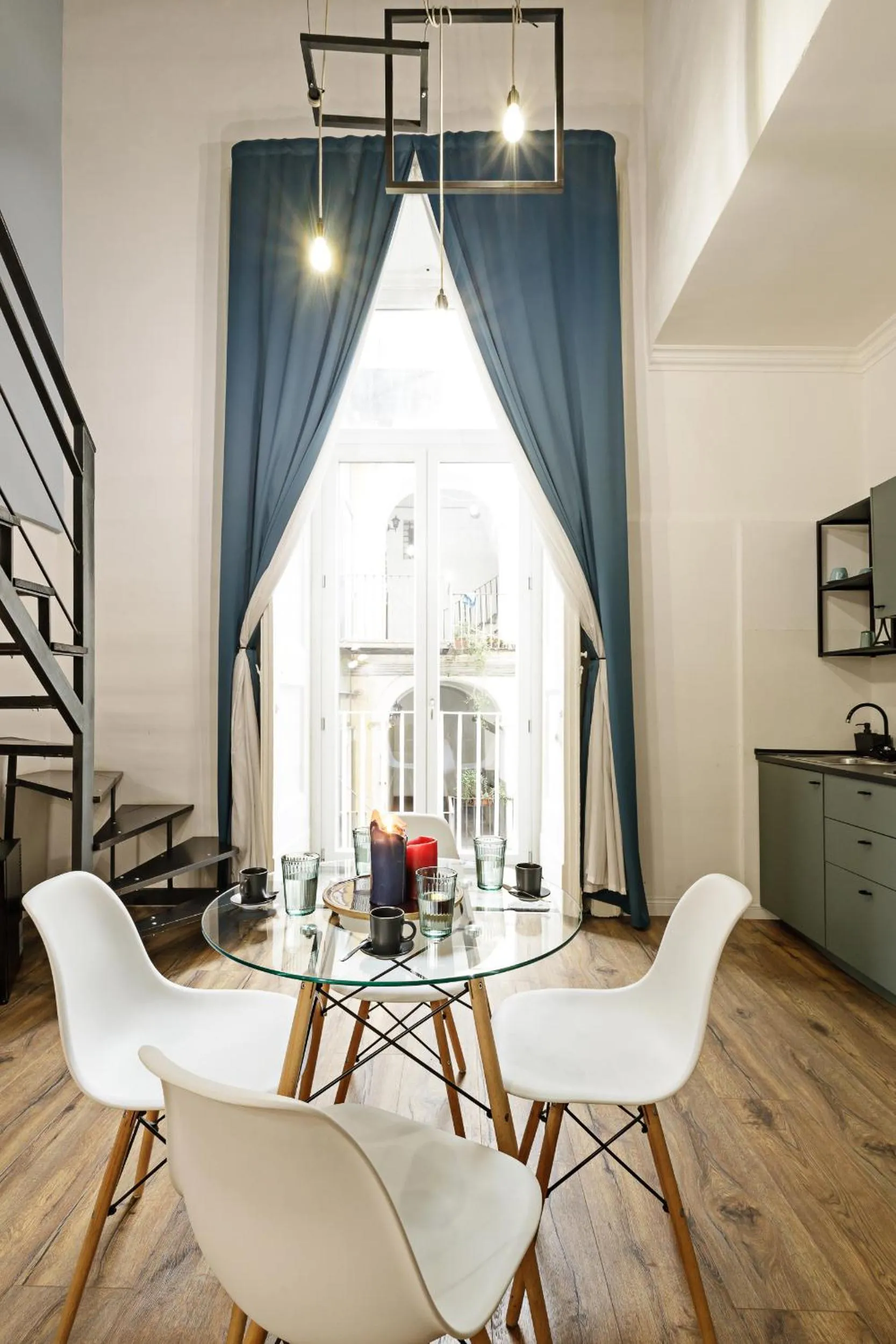 Seating area in Palà Suites